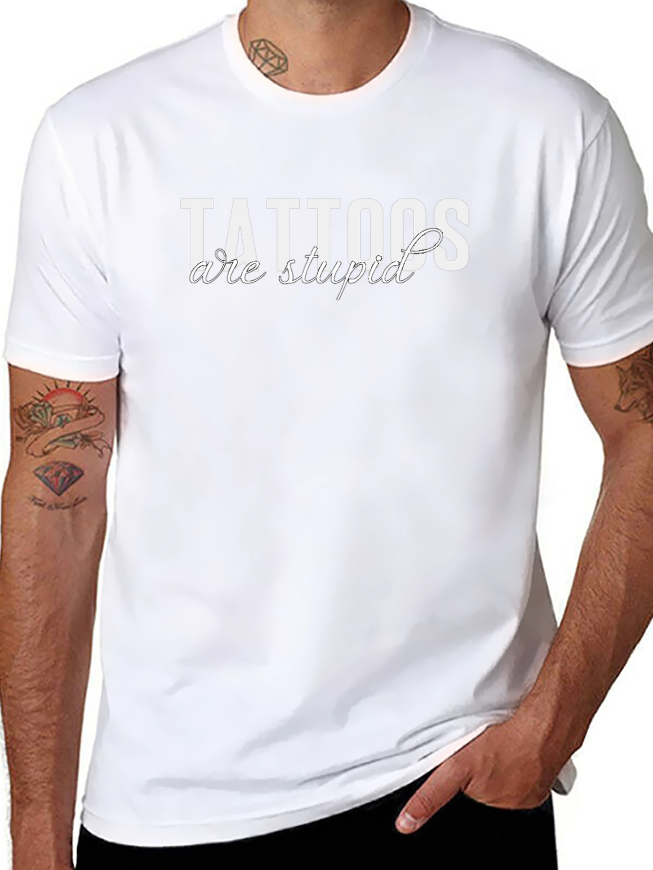 Tattoos Are Stupid Black T-Shirt