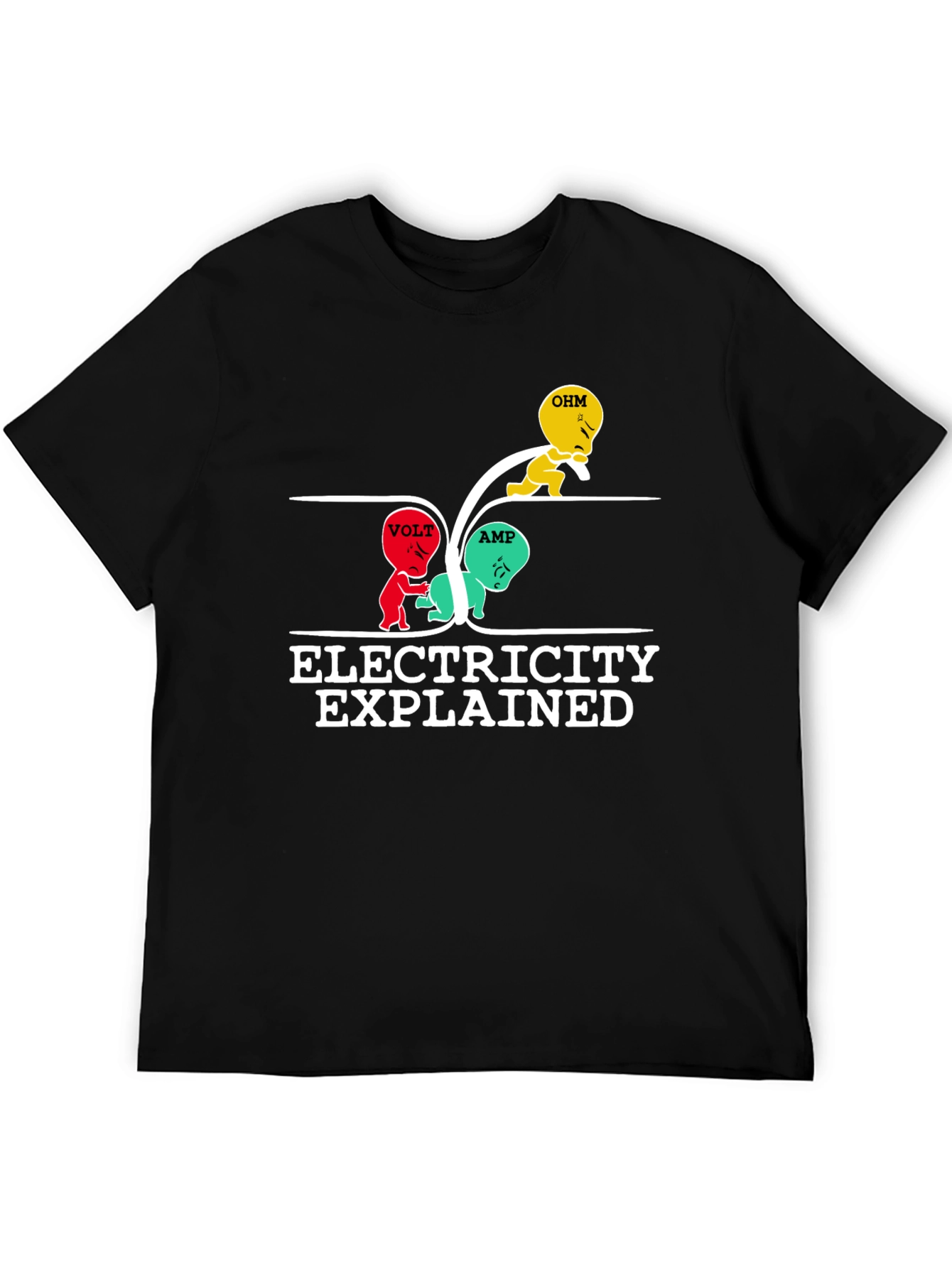Electricity Explained Graphic T-Shirt - Black Cotton Tee