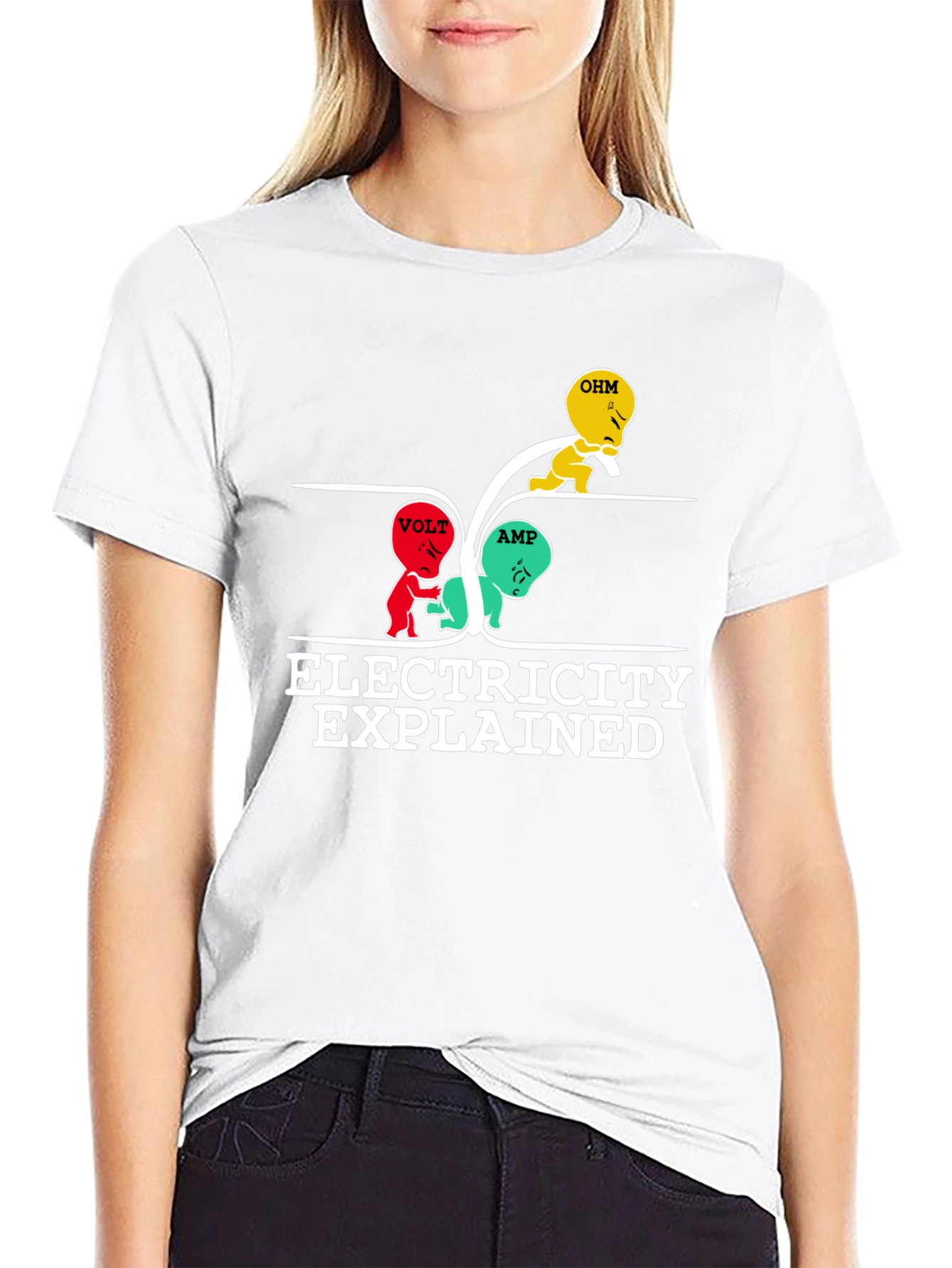 Electricity Explained Graphic T-Shirt - Black Cotton Tee
