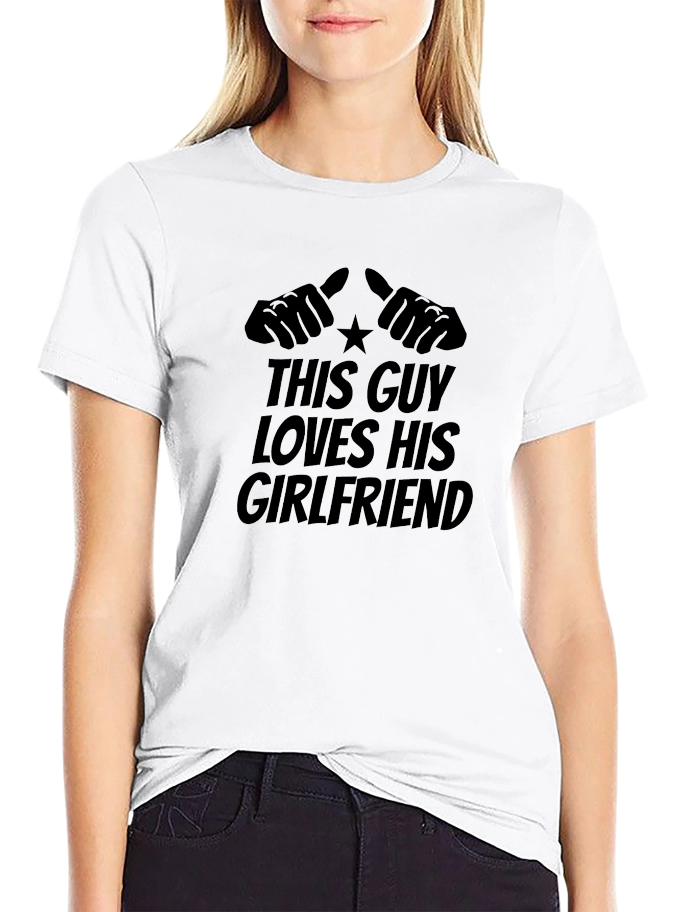 This Guy Loves His Girlfriend Black T-Shirt