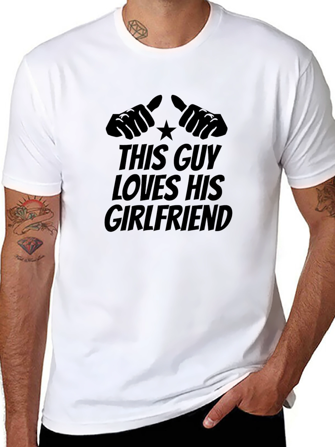 This Guy Loves His Girlfriend Black T-Shirt