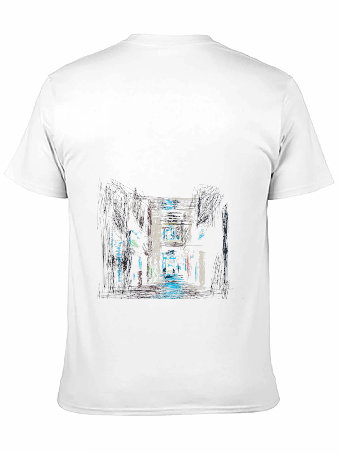 Urban Alleyway Graphic Tee - Black Cotton T-Shirt