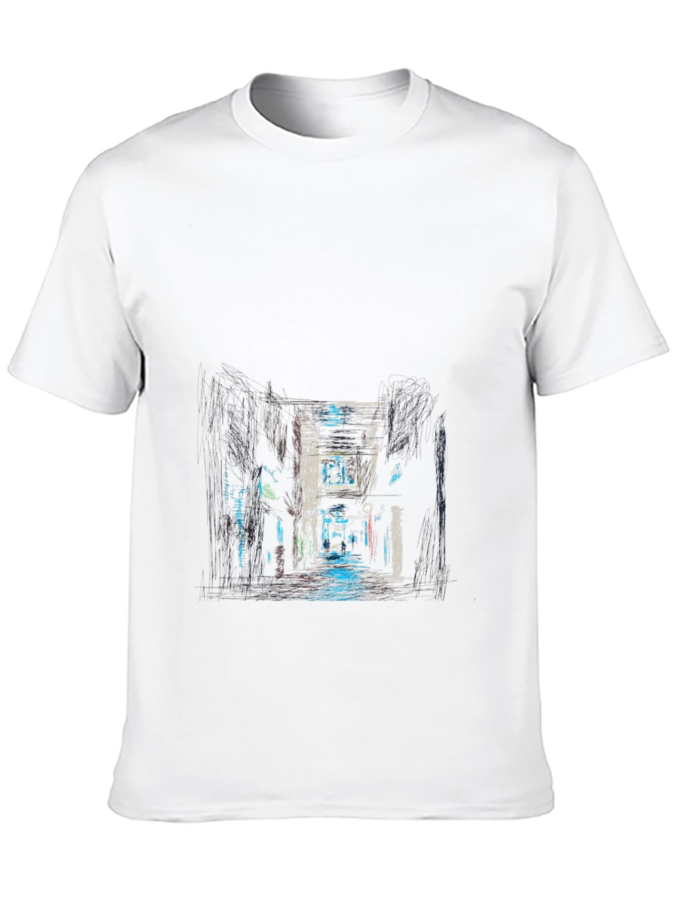 Urban Alleyway Graphic Tee - Black Cotton T-Shirt