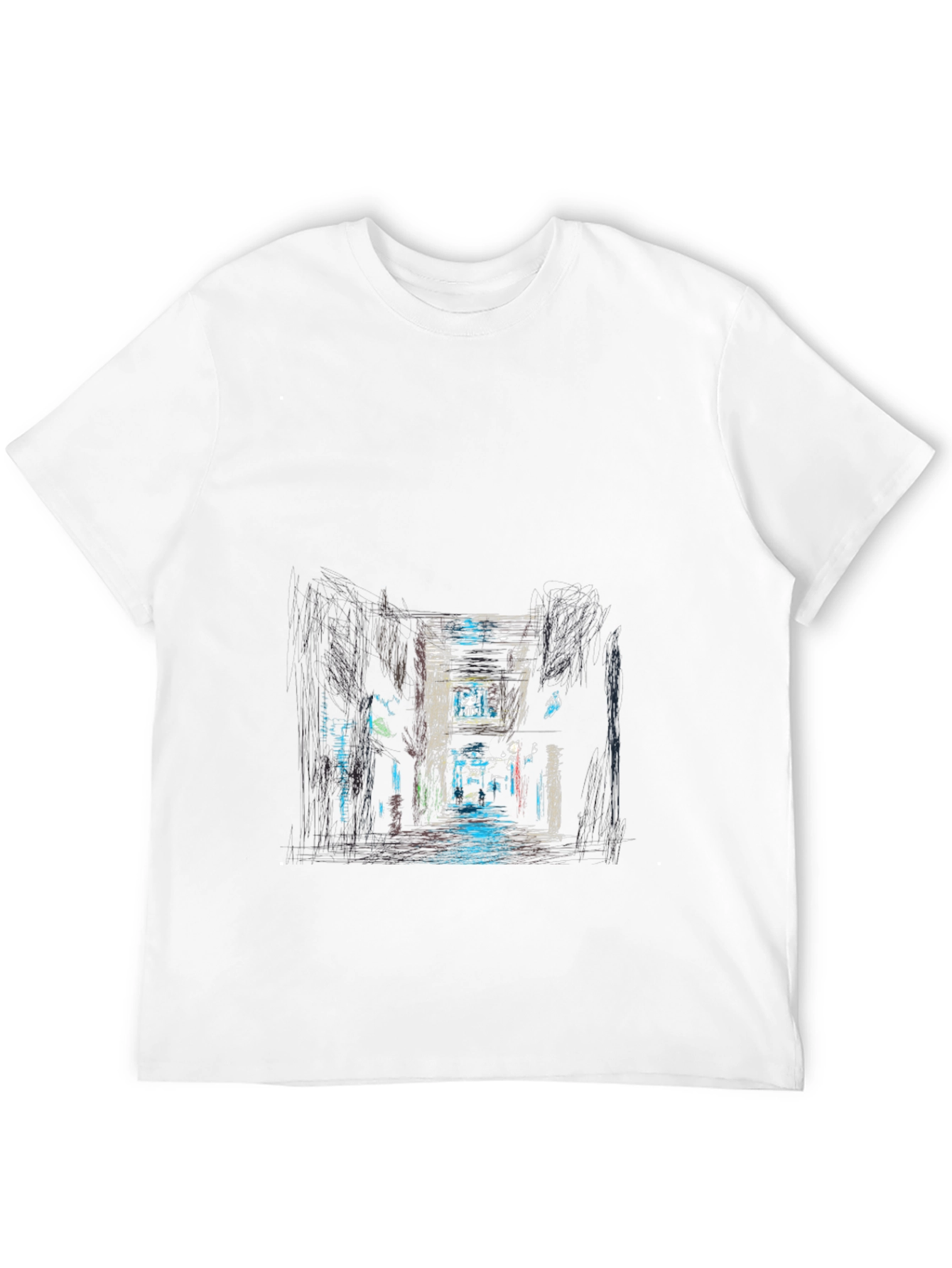 Urban Alleyway Graphic Tee - Black Cotton T-Shirt