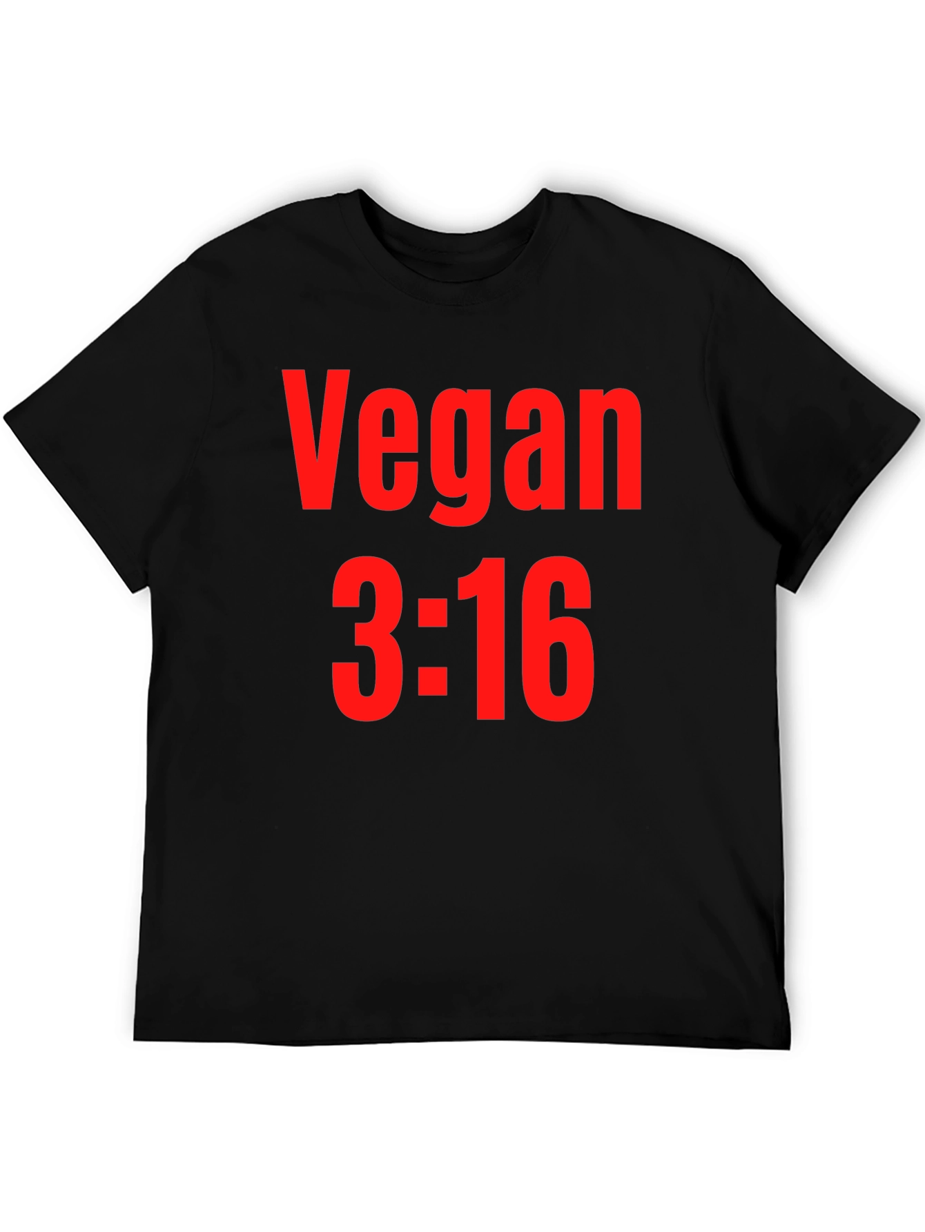 Vegan 3:16 T-Shirt - Bold Red Graphic Print
