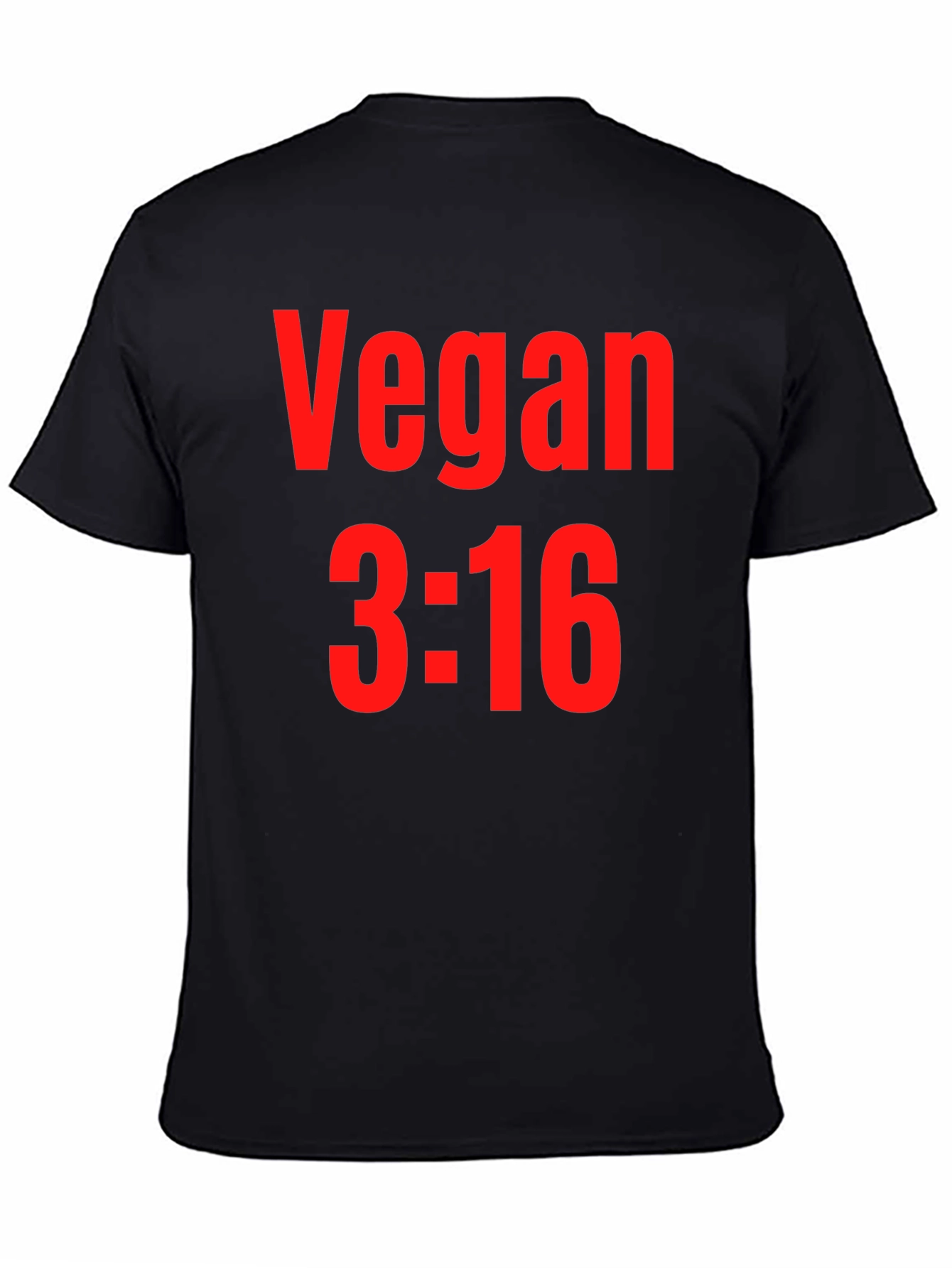 Vegan 3:16 T-Shirt - Bold Red Graphic Print