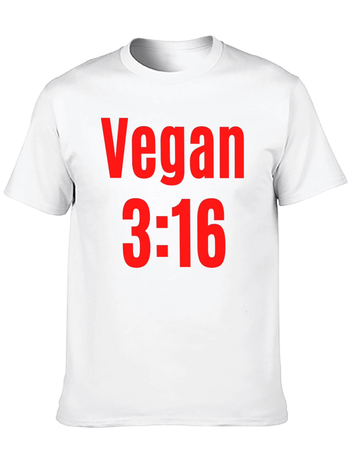 Vegan 3:16 T-Shirt - Bold Red Graphic Print