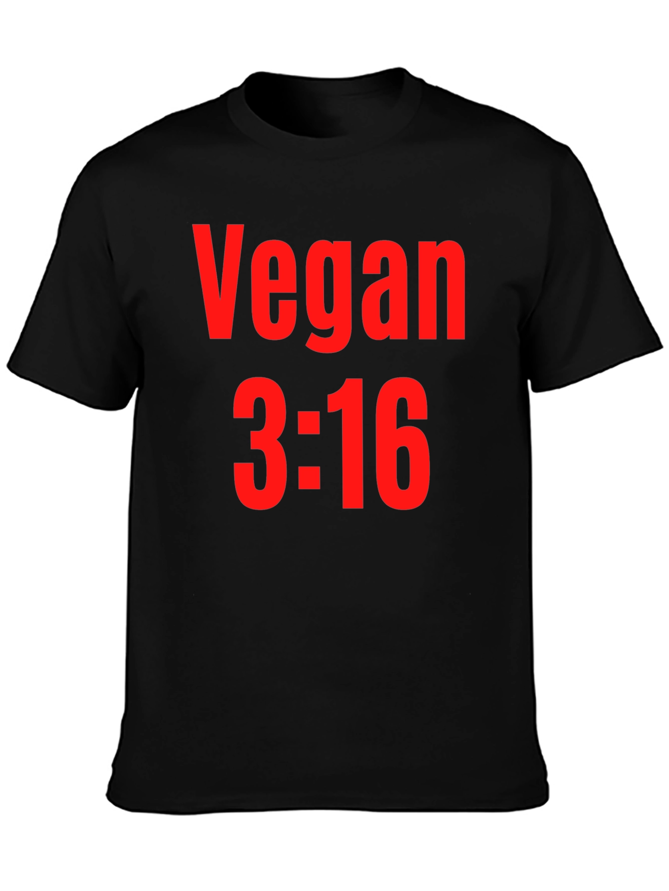 Vegan 3:16 T-Shirt - Bold Red Graphic Print