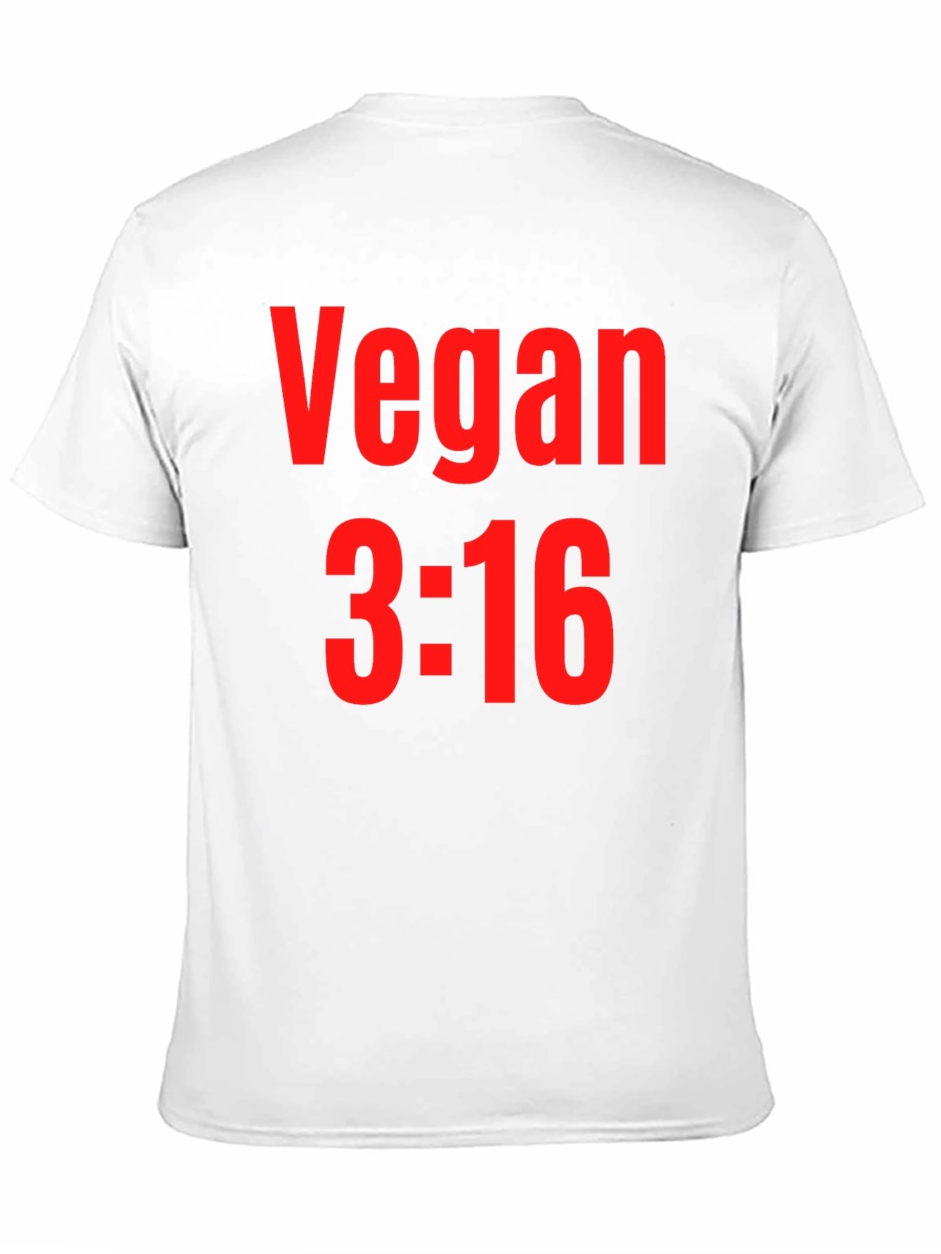 Vegan 3:16 T-Shirt - Bold Red Graphic Print