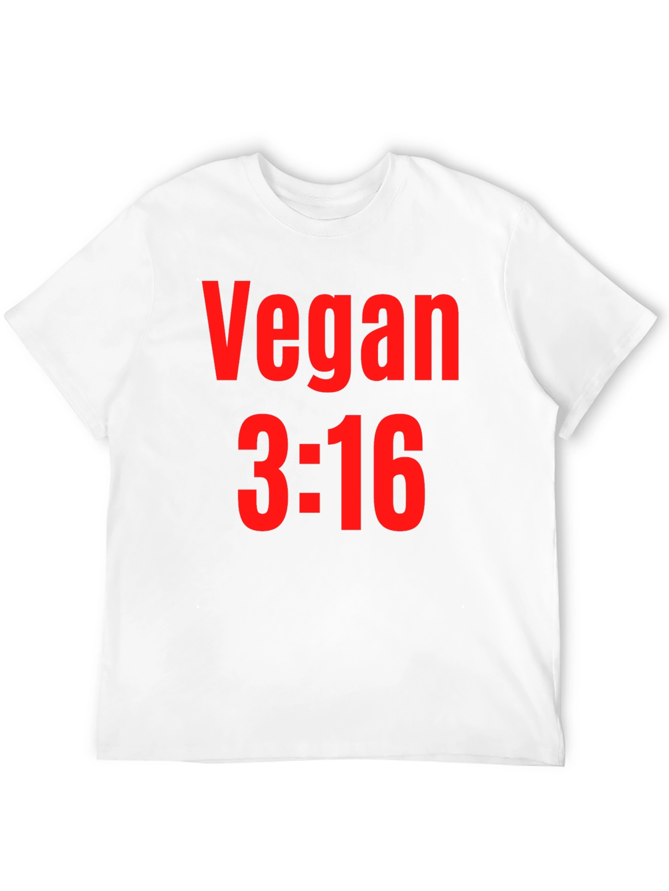 Vegan 3:16 T-Shirt - Bold Red Graphic Print