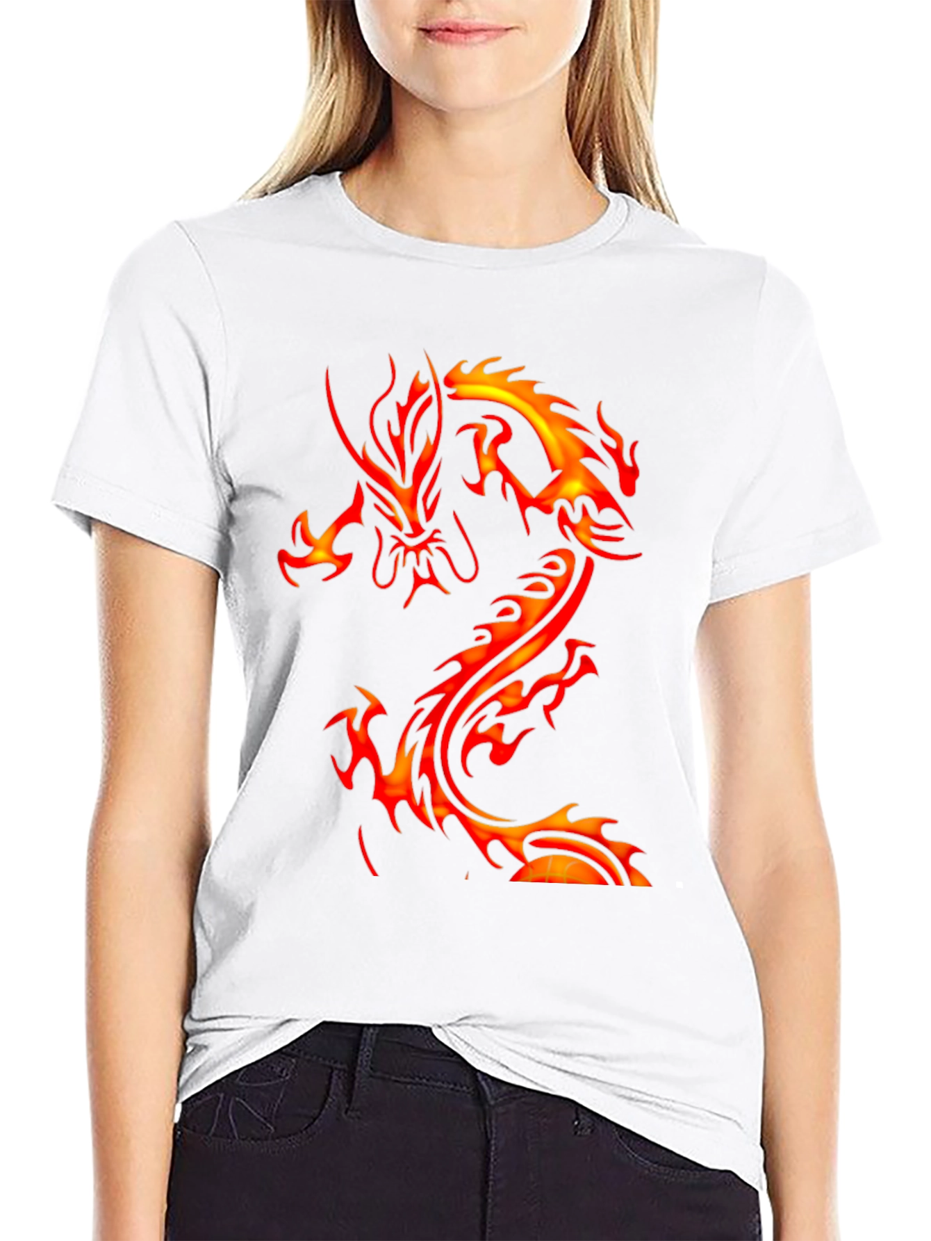 Fiery Dragon Graphic Black T-Shirt