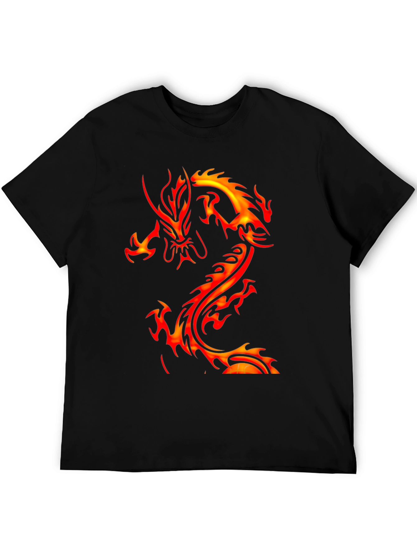 Fiery Dragon Graphic Black T-Shirt