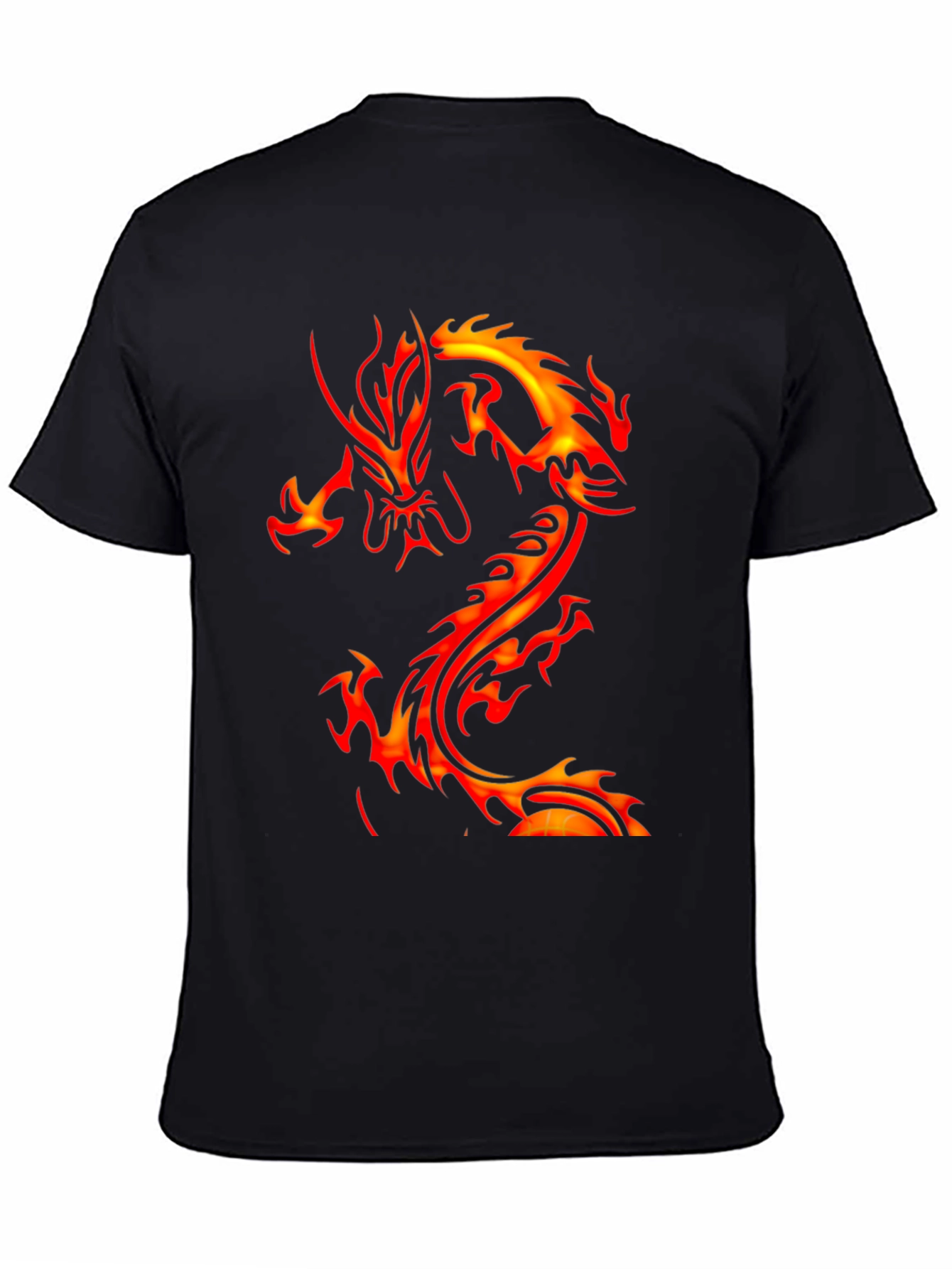 Fiery Dragon Graphic Black T-Shirt