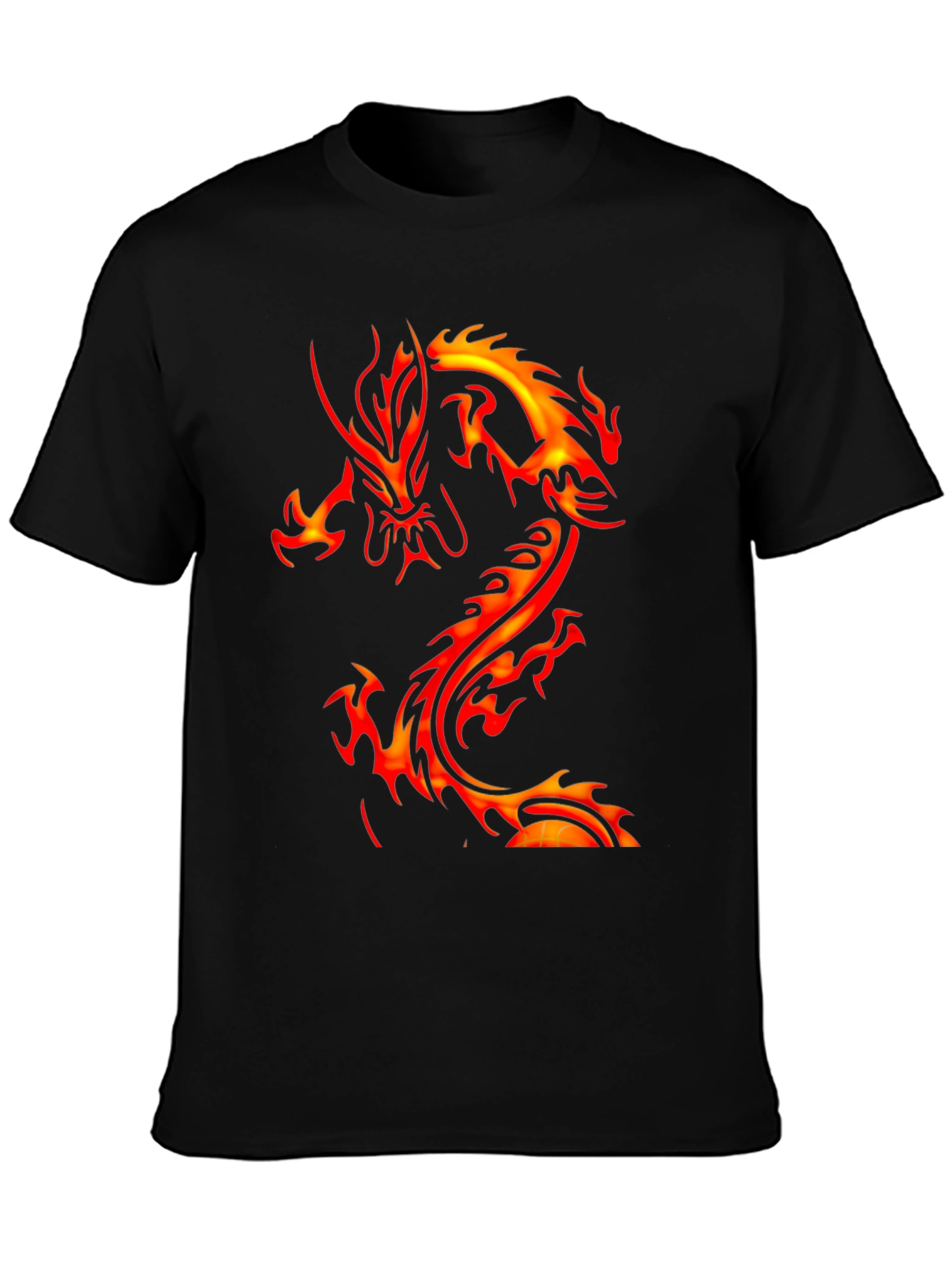 Fiery Dragon Graphic Black T-Shirt