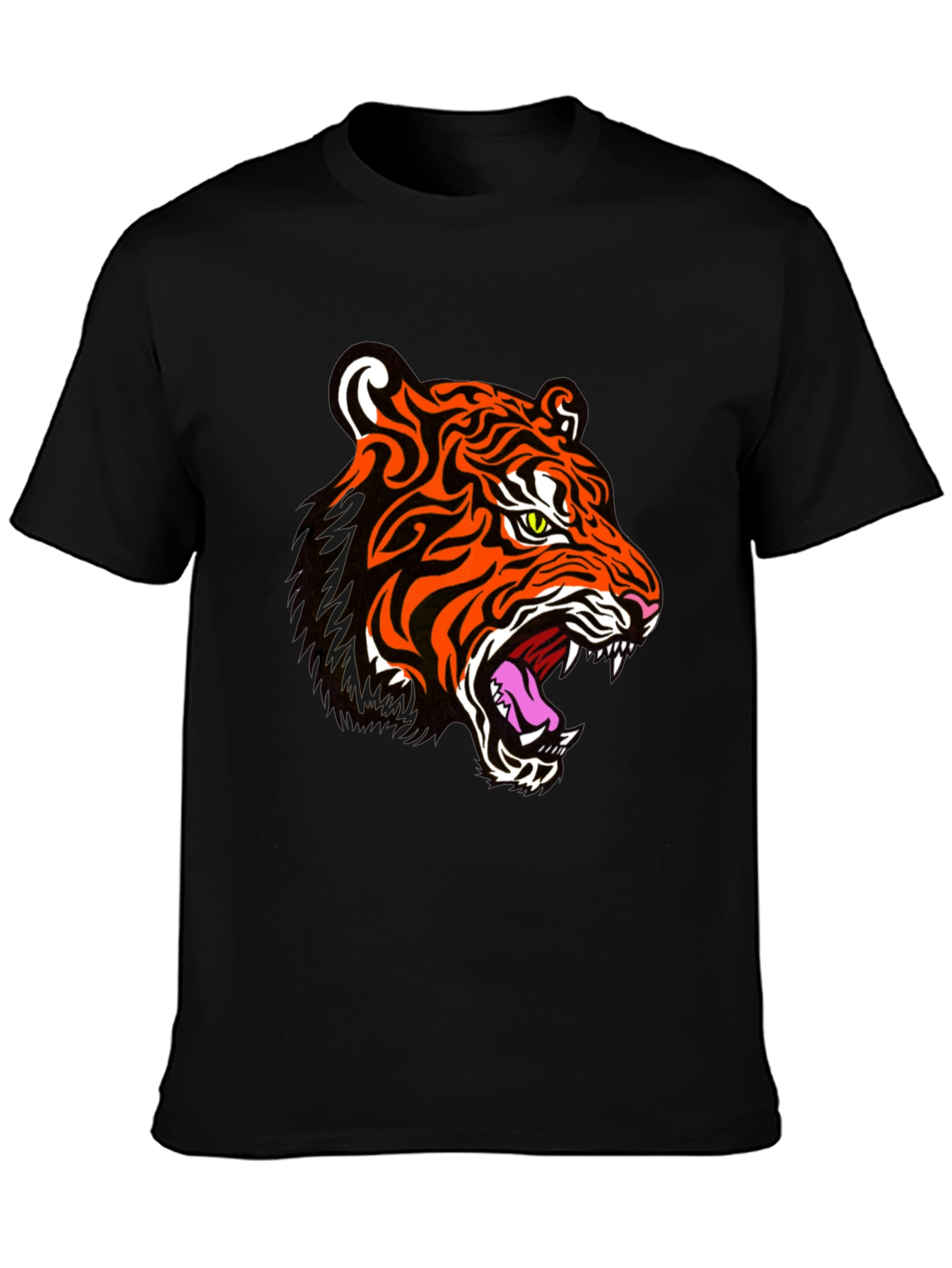 Tiger Graphic Print Black T-Shirt
