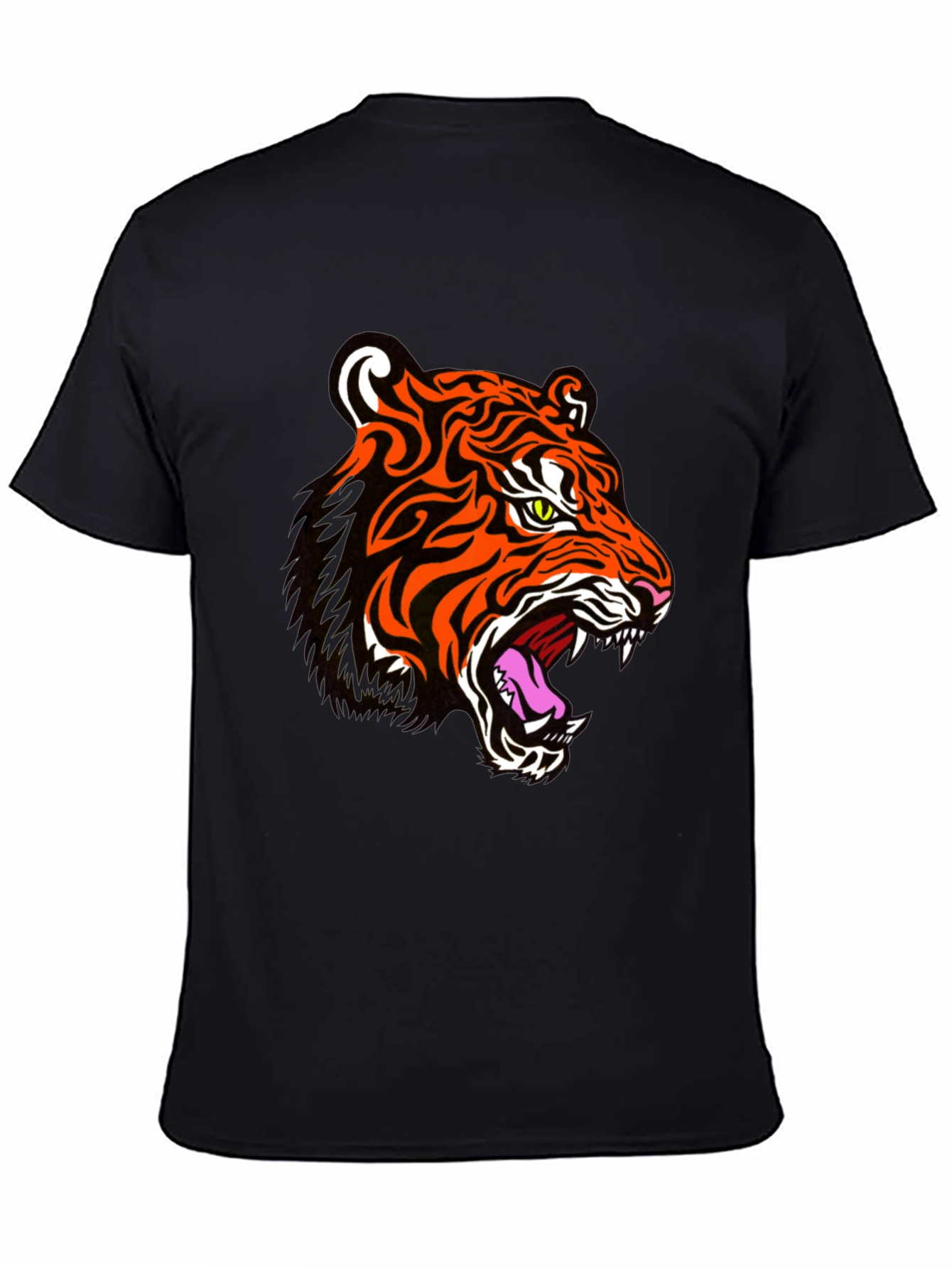 Tiger Graphic Print Black T-Shirt