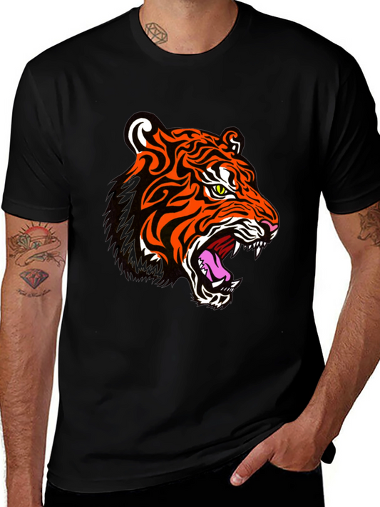 Tiger Graphic Print Black T-Shirt