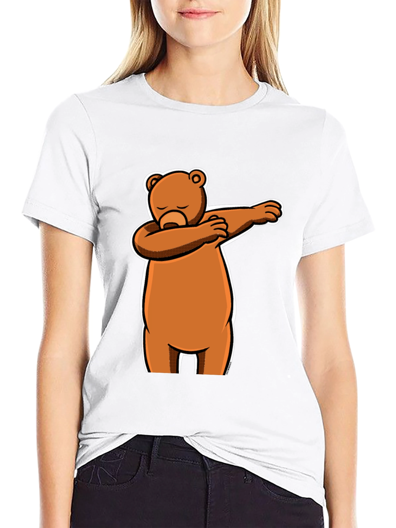 Dabbing Bear Black T-Shirt - Fun Cartoon Graphic Tee