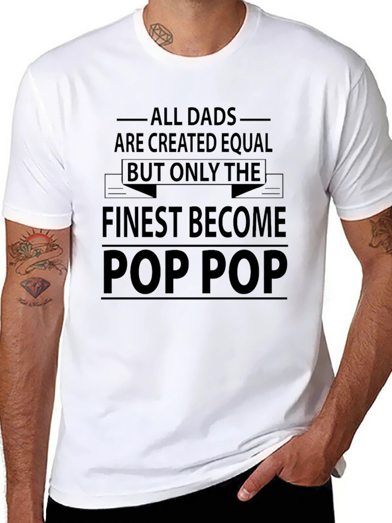 Finest Pop Pop Dad T-Shirt - Black