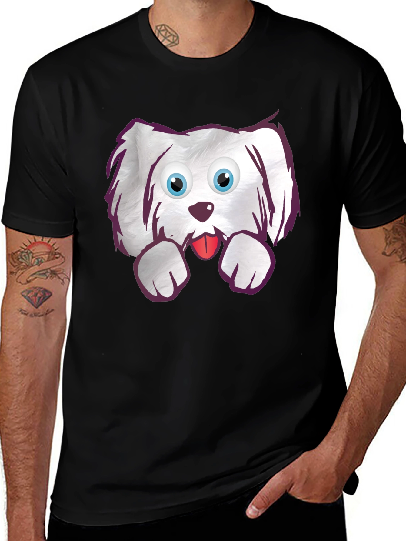 Cartoon Dog Graphic T-Shirt - Cute Pet Tee