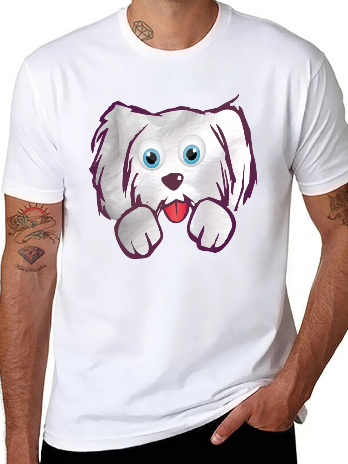 Cartoon Dog Graphic T-Shirt - Cute Pet Tee