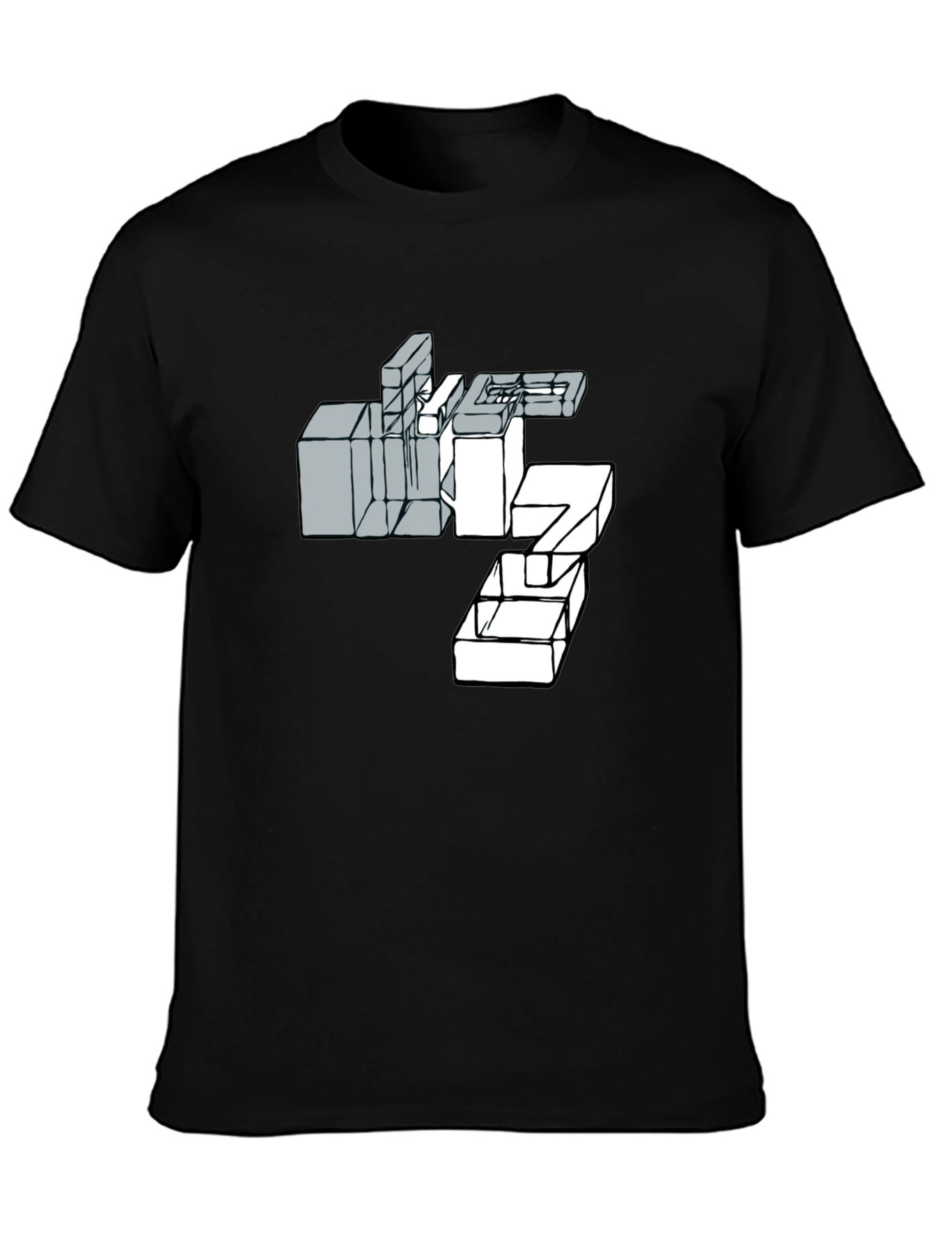 Abstract Graphic Print Mens Black T-Shirt