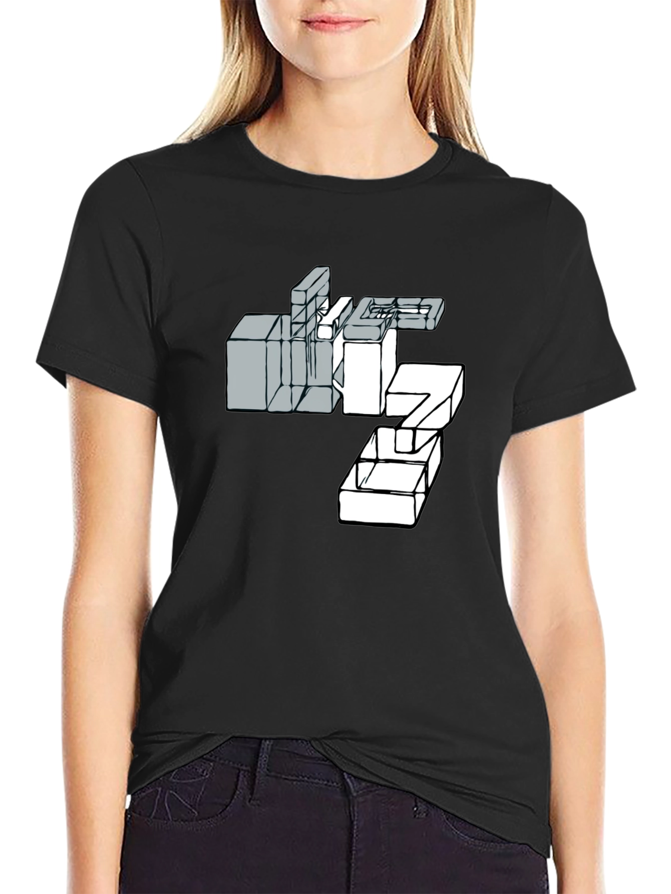Abstract Graphic Print Mens Black T-Shirt
