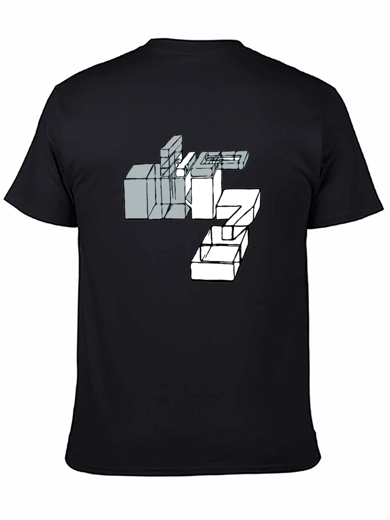 Abstract Graphic Print Mens Black T-Shirt