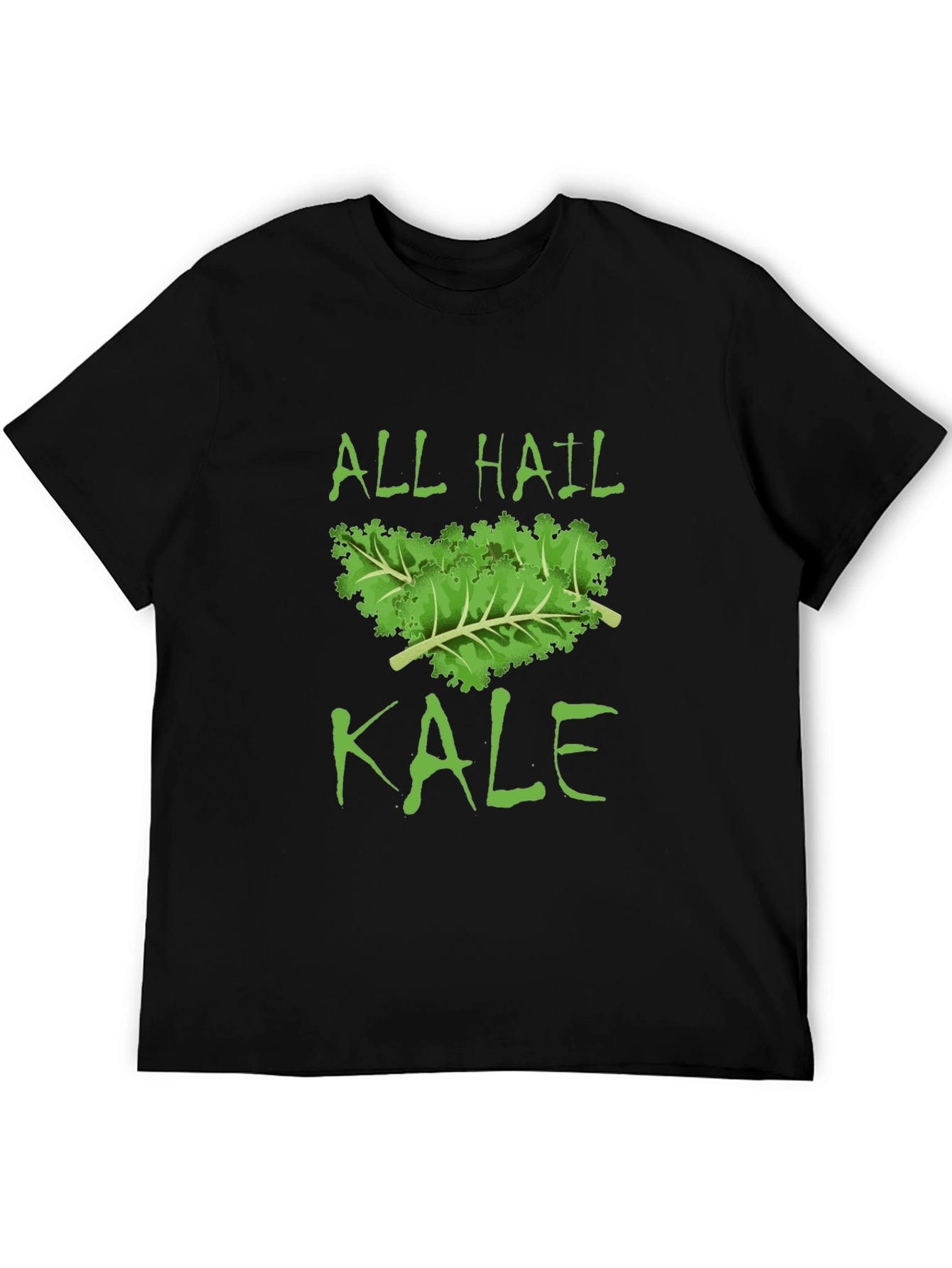 All Hail Kale Graphic Print Black T-Shirt