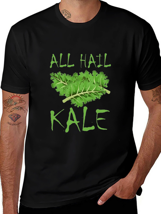 All Hail Kale Graphic Print Black T-Shirt