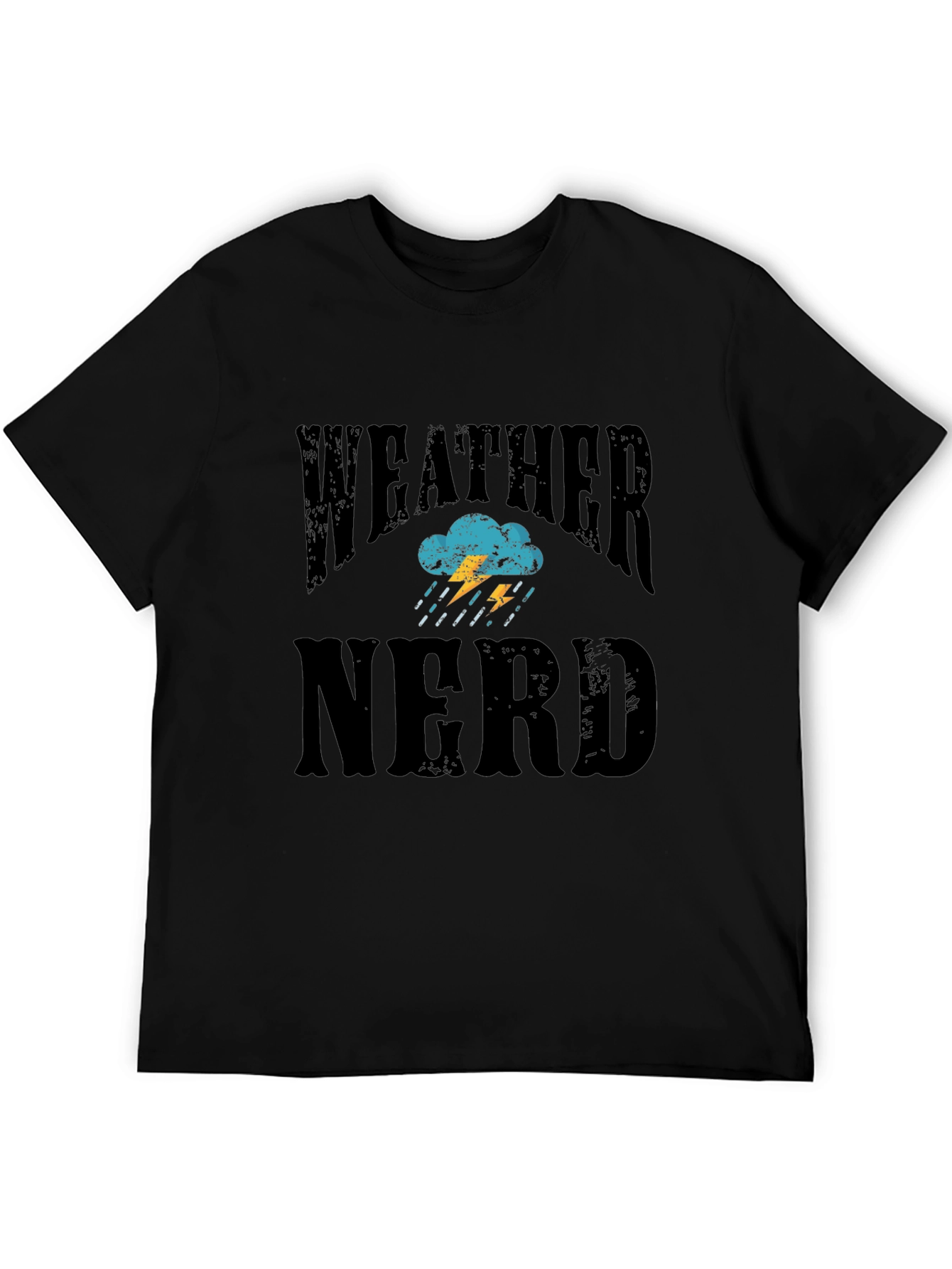 Weather Nerd T-Shirt Black Cotton Graphic Print