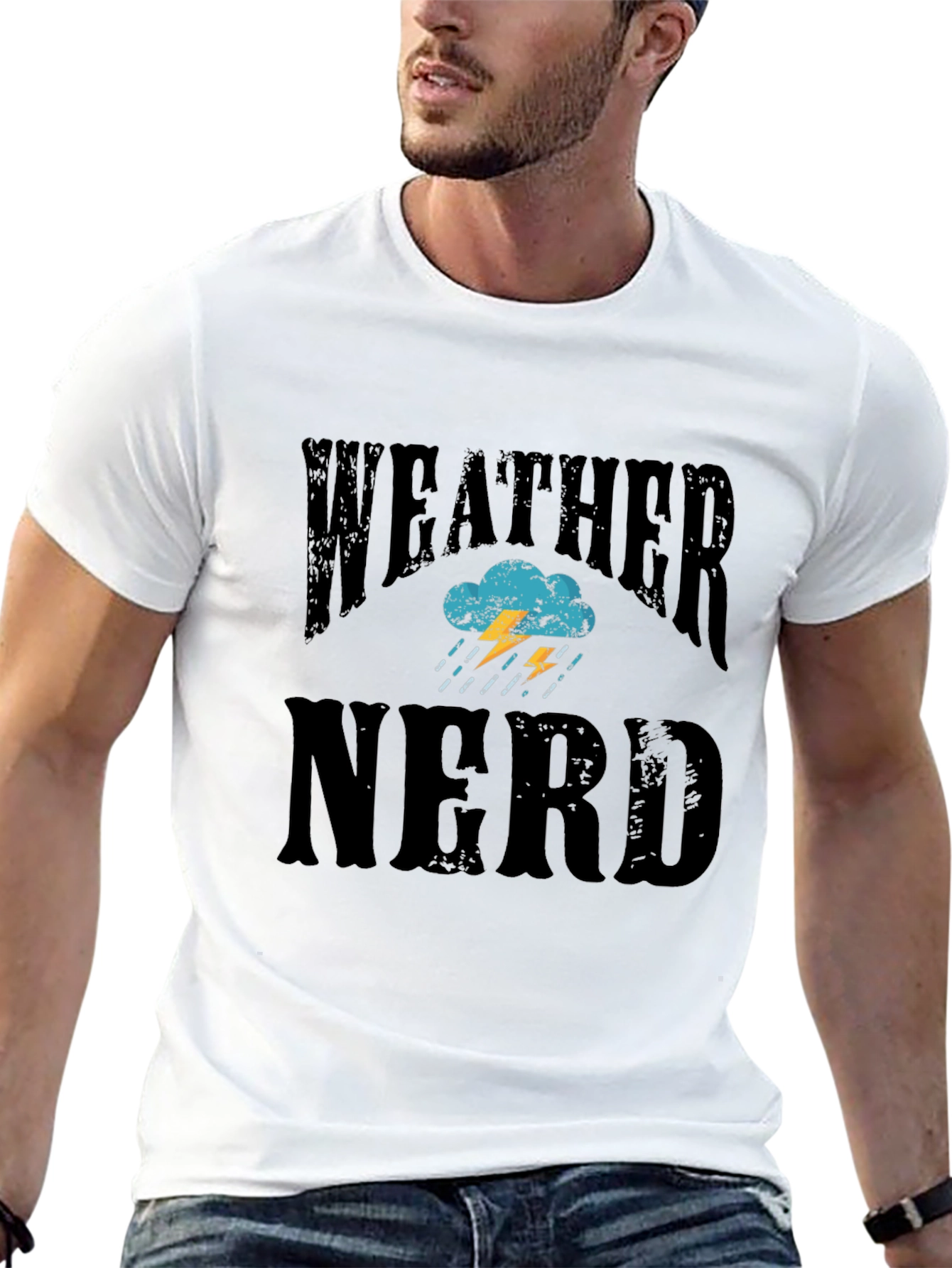 Weather Nerd T-Shirt Black Cotton Graphic Print