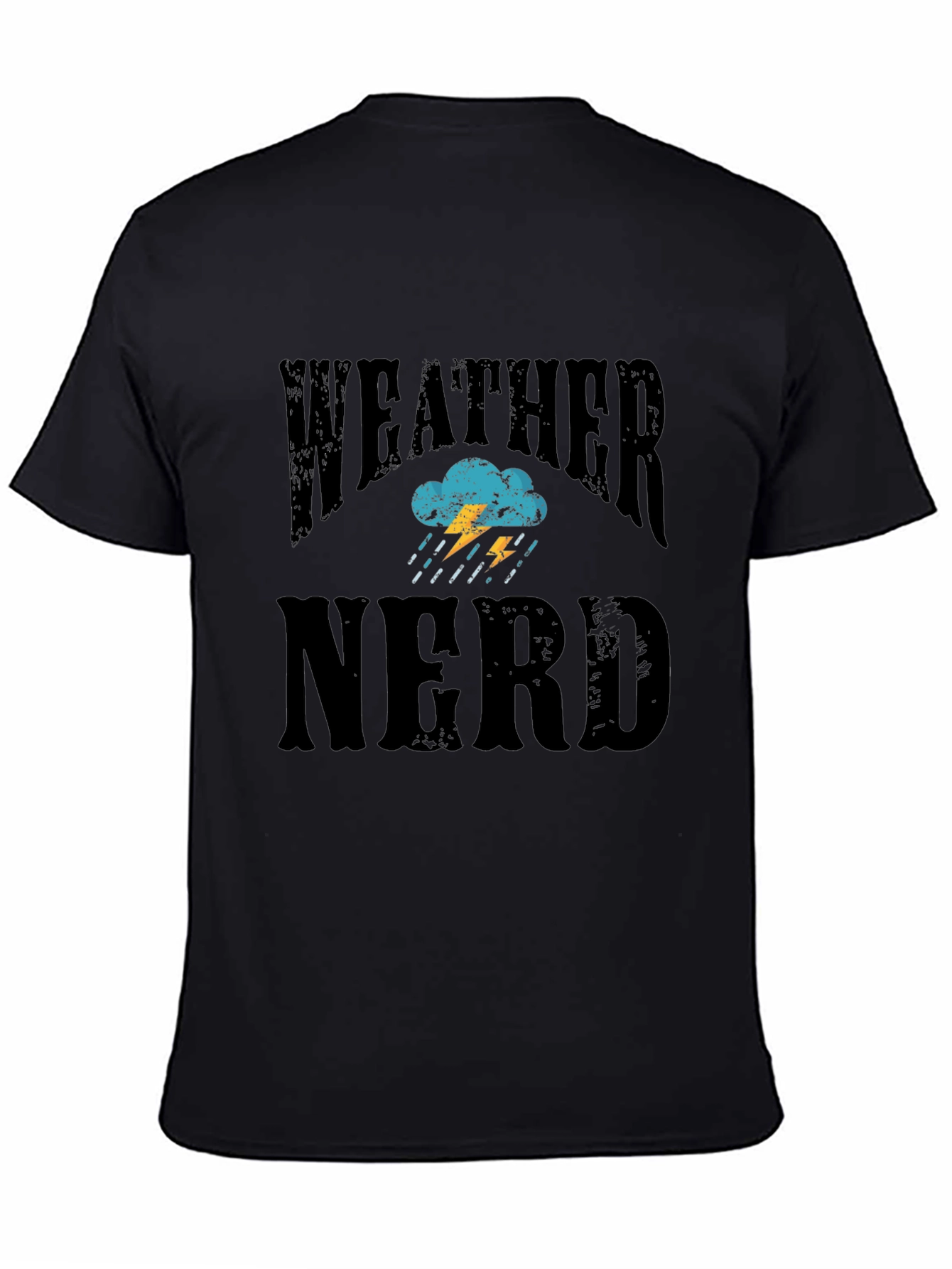 Weather Nerd T-Shirt Black Cotton Graphic Print