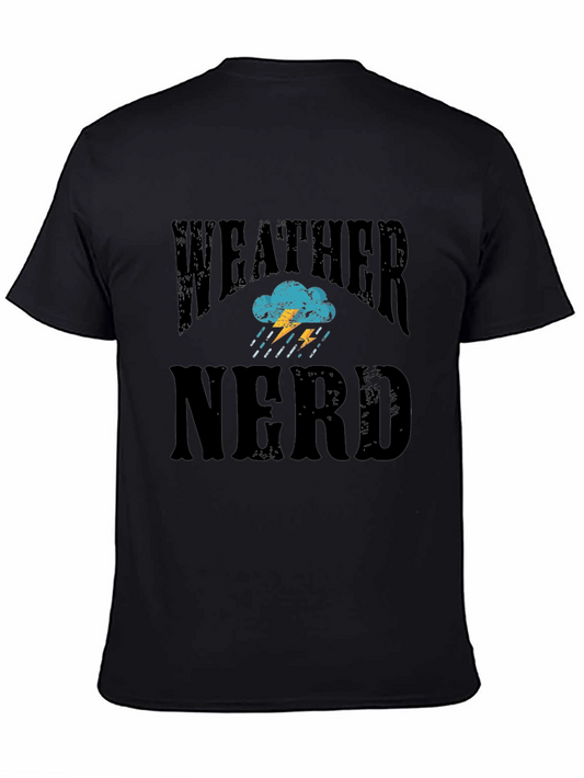 Weather Nerd T-Shirt Black Cotton Graphic Print