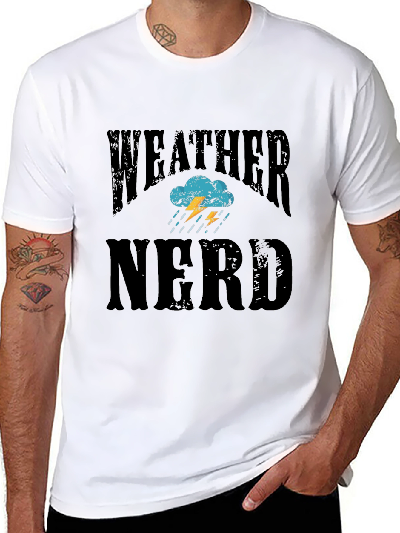 Weather Nerd T-Shirt Black Cotton Graphic Print