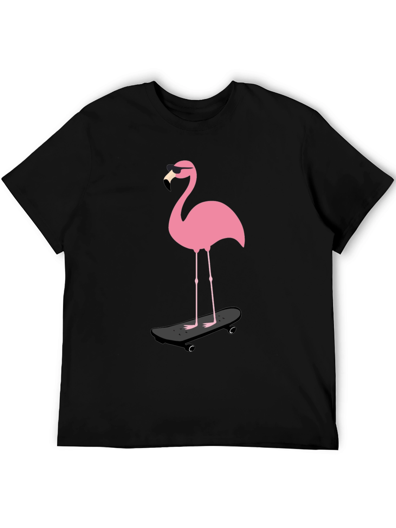 Cool Flamingo Skateboarder Graphic Tee