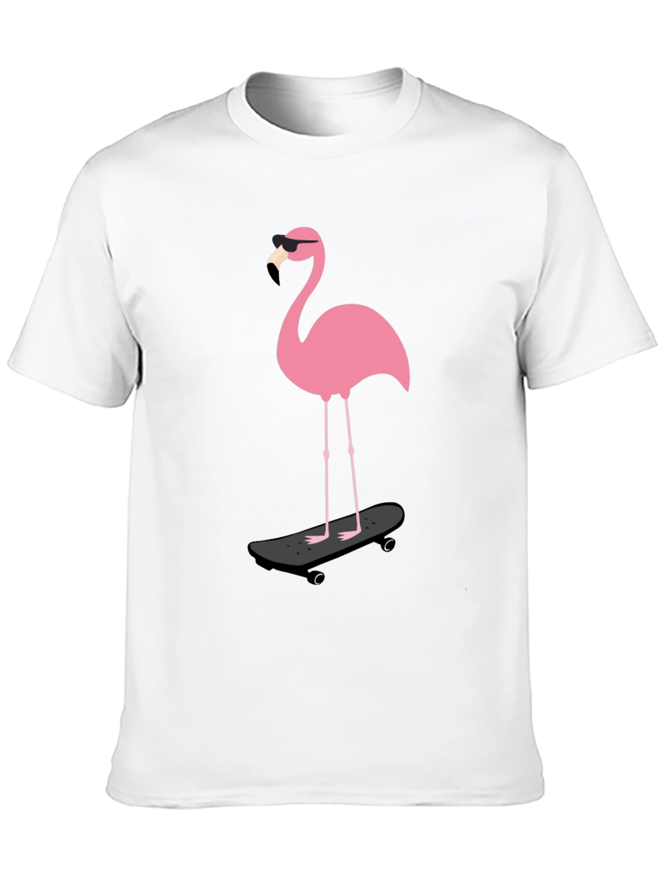 Cool Flamingo Skateboarder Graphic Tee
