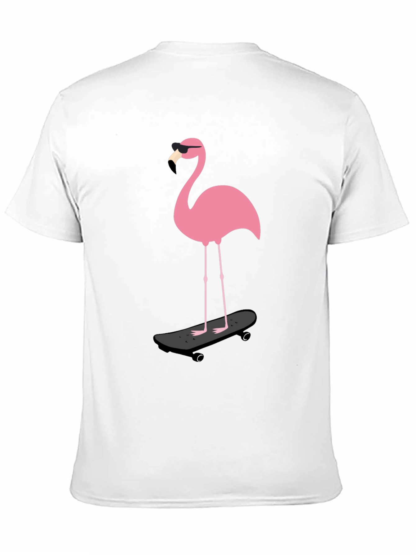 Cool Flamingo Skateboarder Graphic Tee
