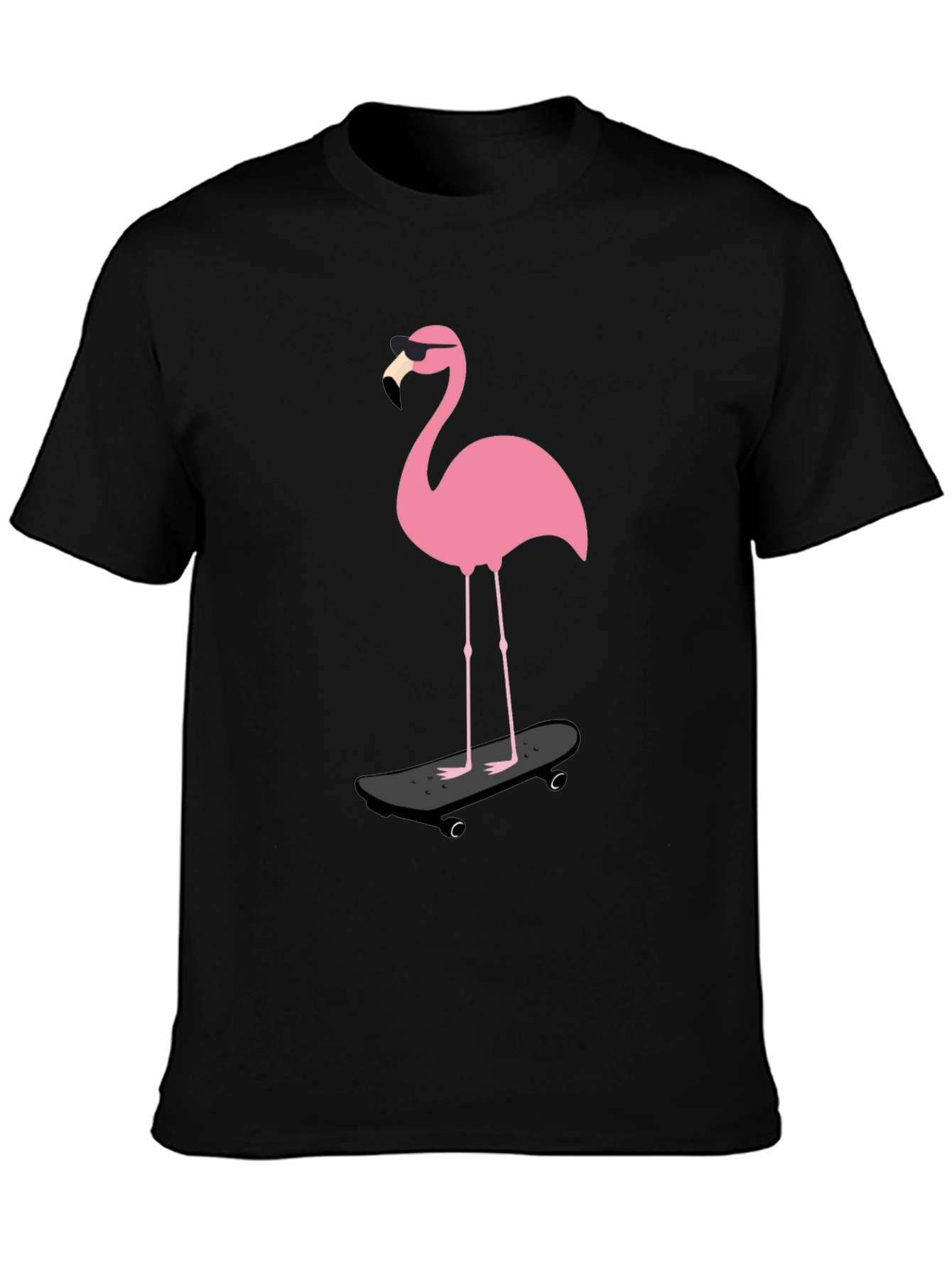 Cool Flamingo Skateboarder Graphic Tee