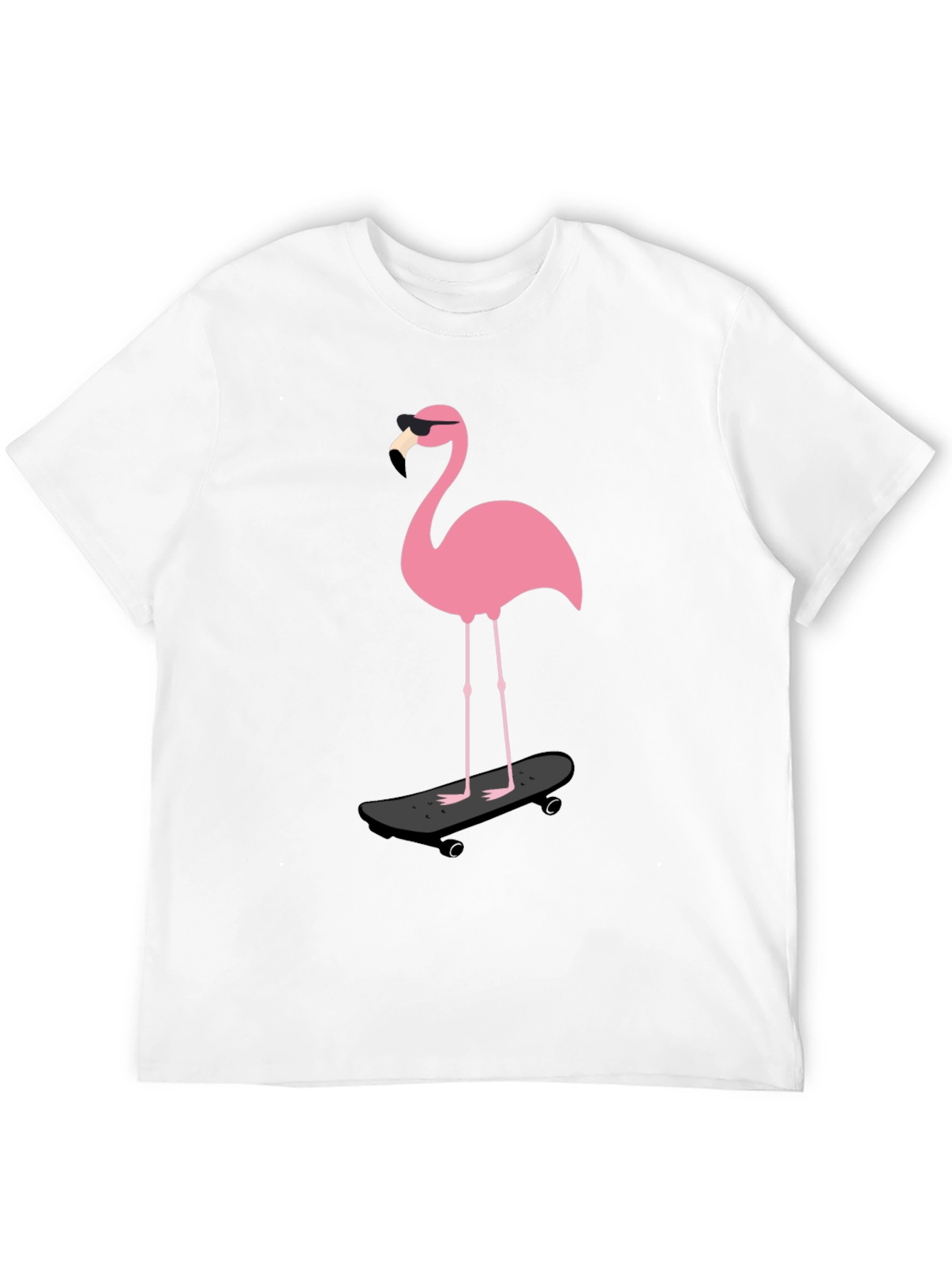 Cool Flamingo Skateboarder Graphic Tee