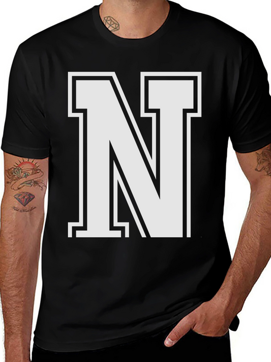Letter N Black T-Shirt