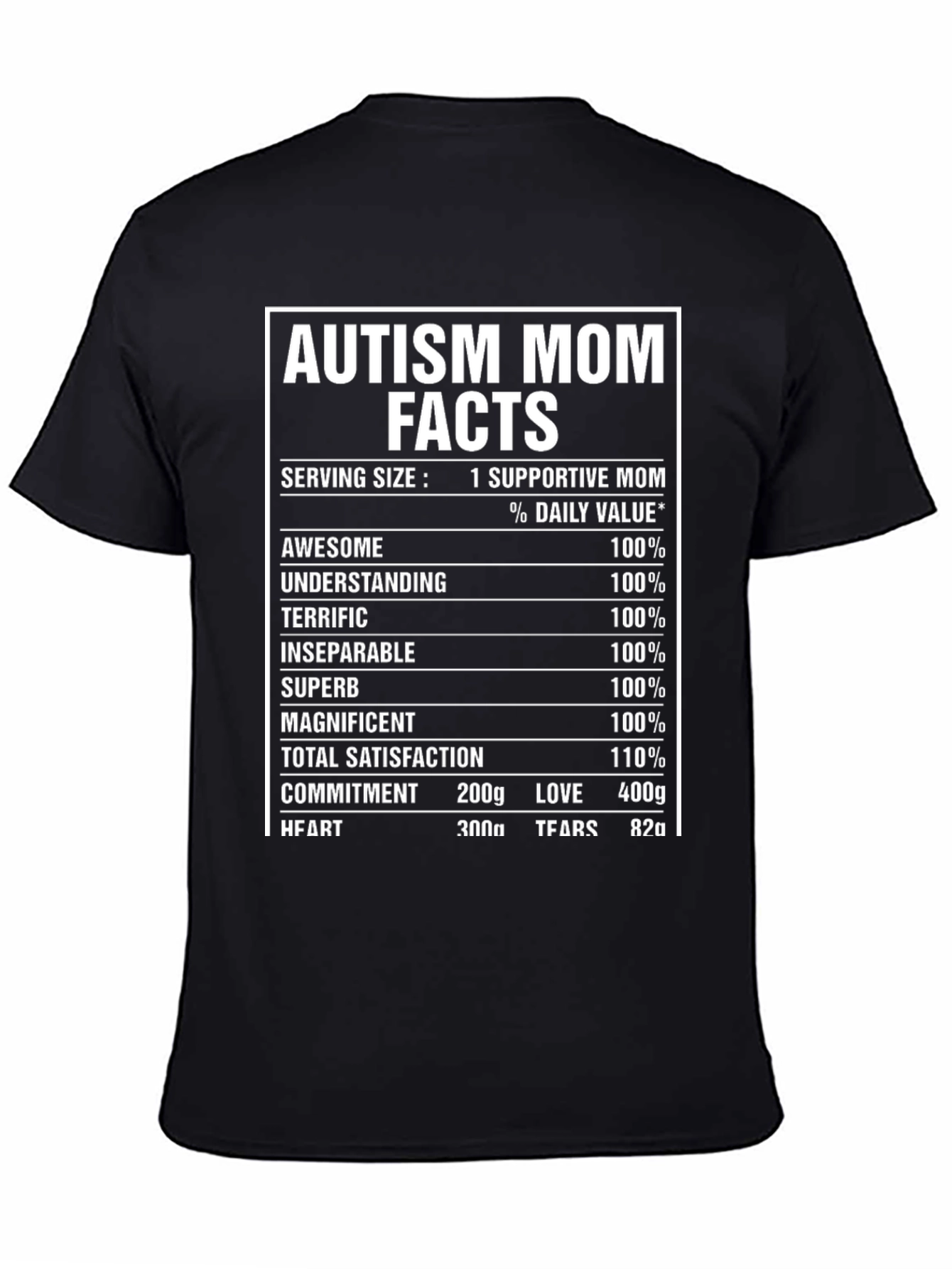 Autism Mom Facts T-Shirt Supportive Mother Tee