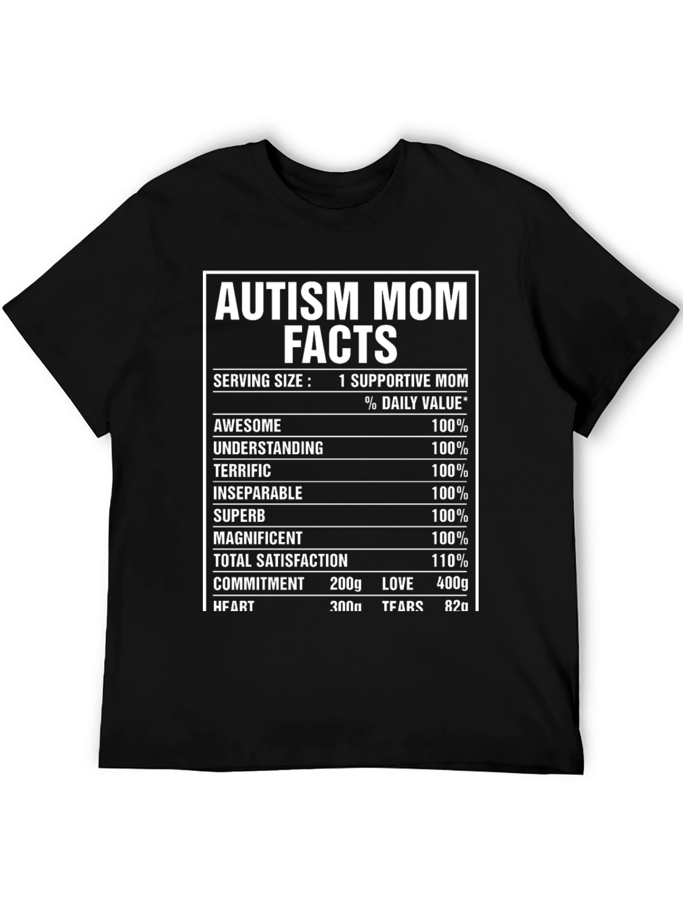 Autism Mom Facts T-Shirt Supportive Mother Tee