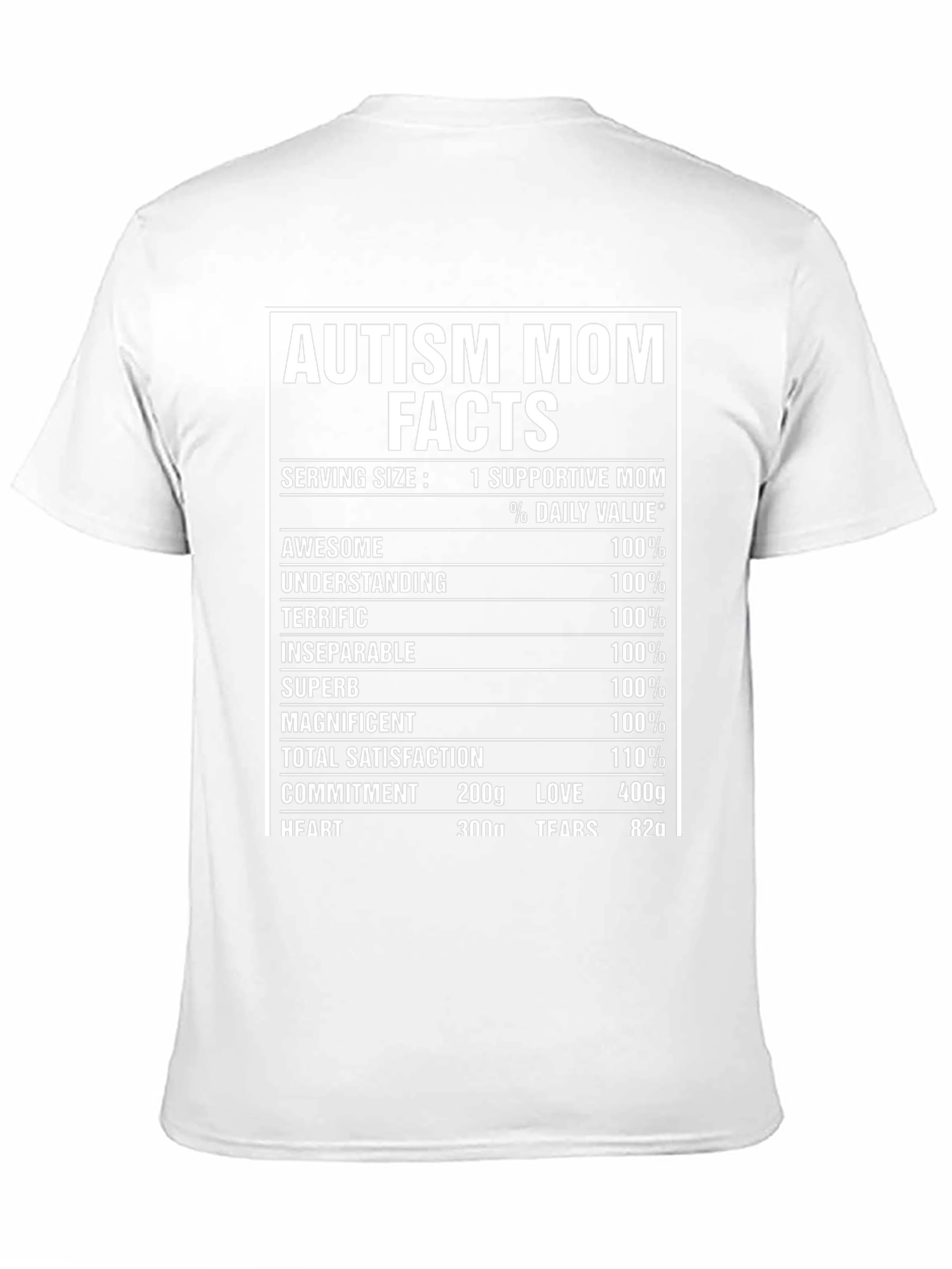 Autism Mom Facts T-Shirt Supportive Mother Tee