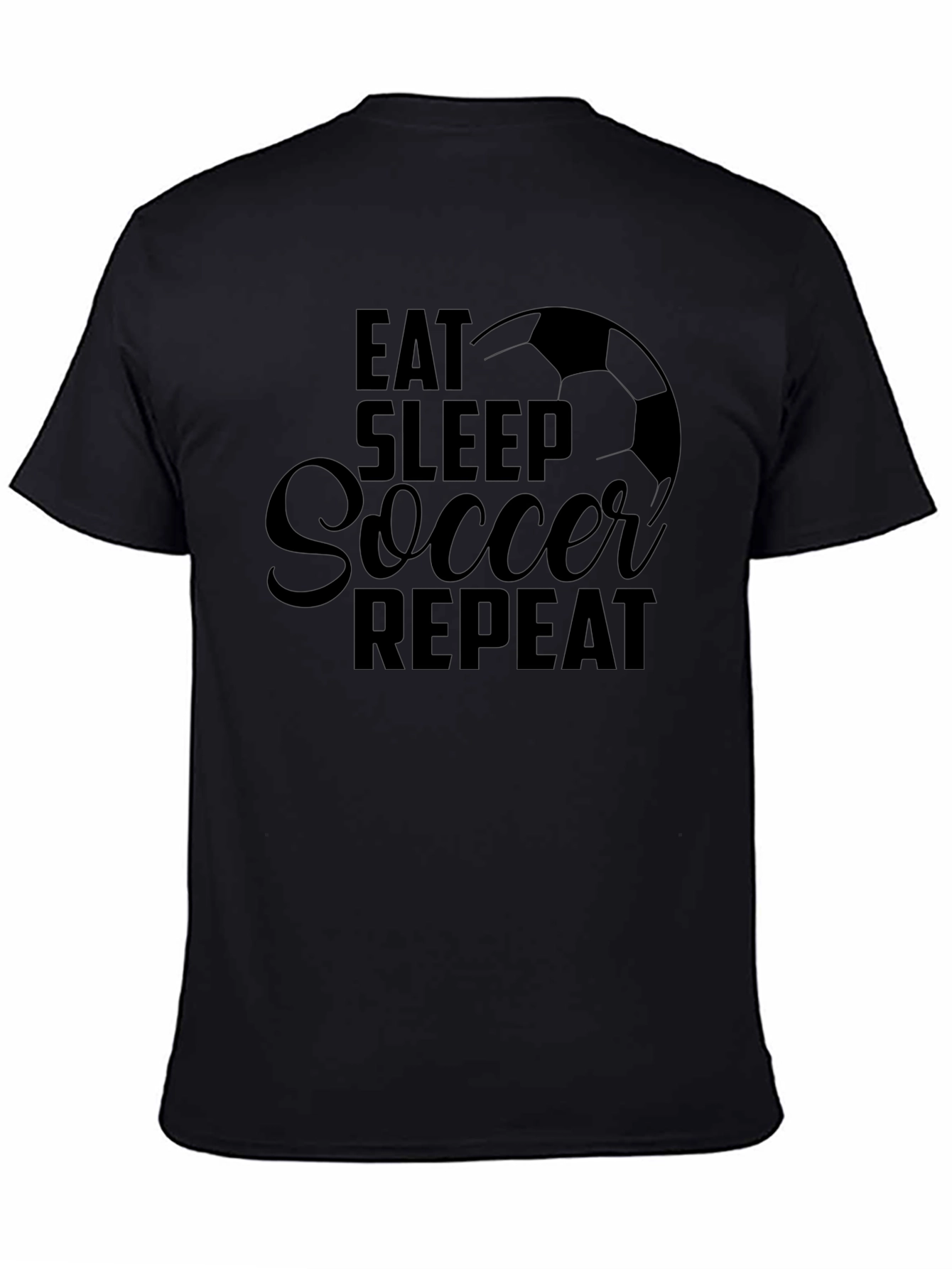 Eat Sleep Soccer Repeat Black T-Shirt