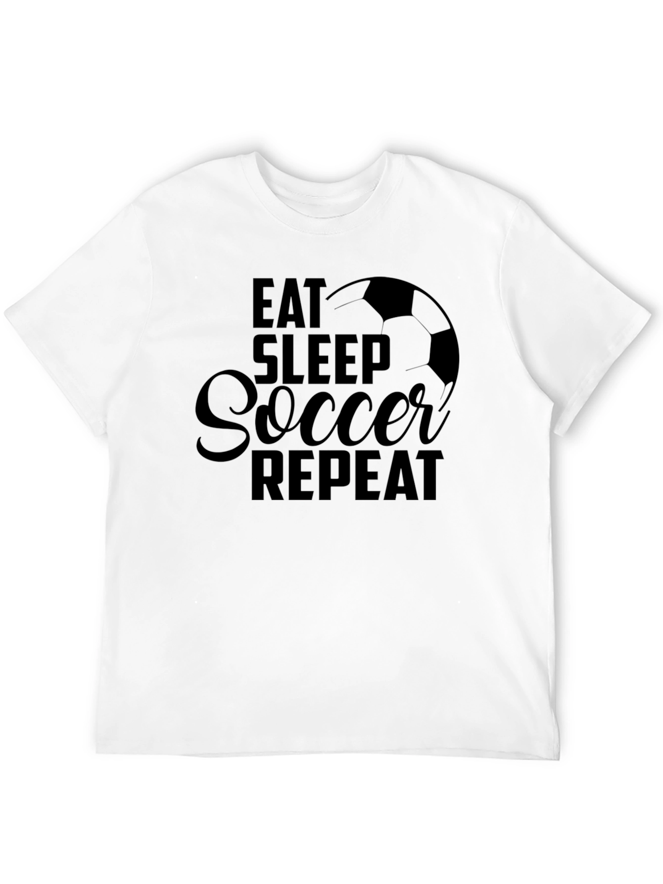 Eat Sleep Soccer Repeat Black T-Shirt