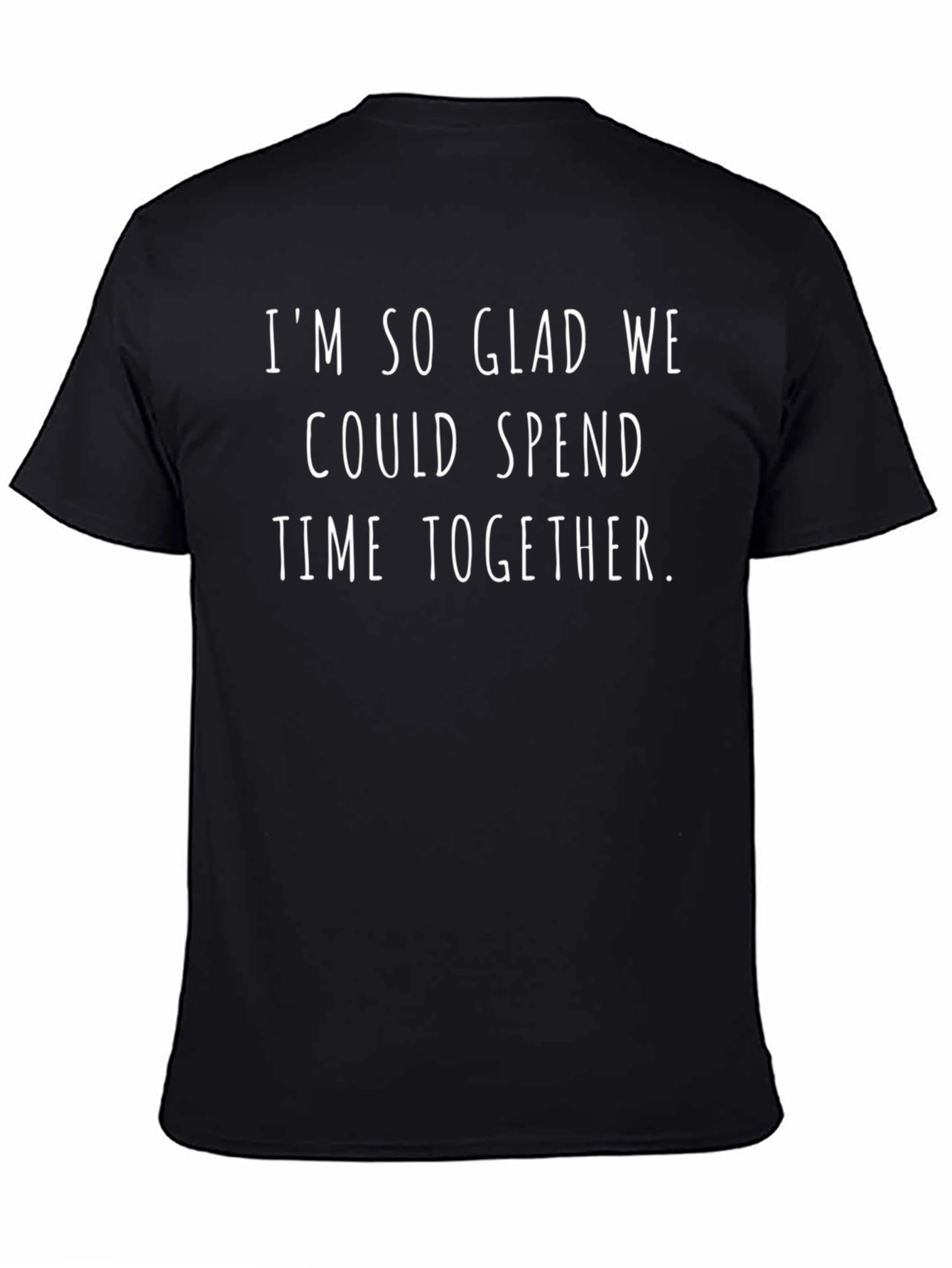 Humorous Time Together Graphic Tee - Black