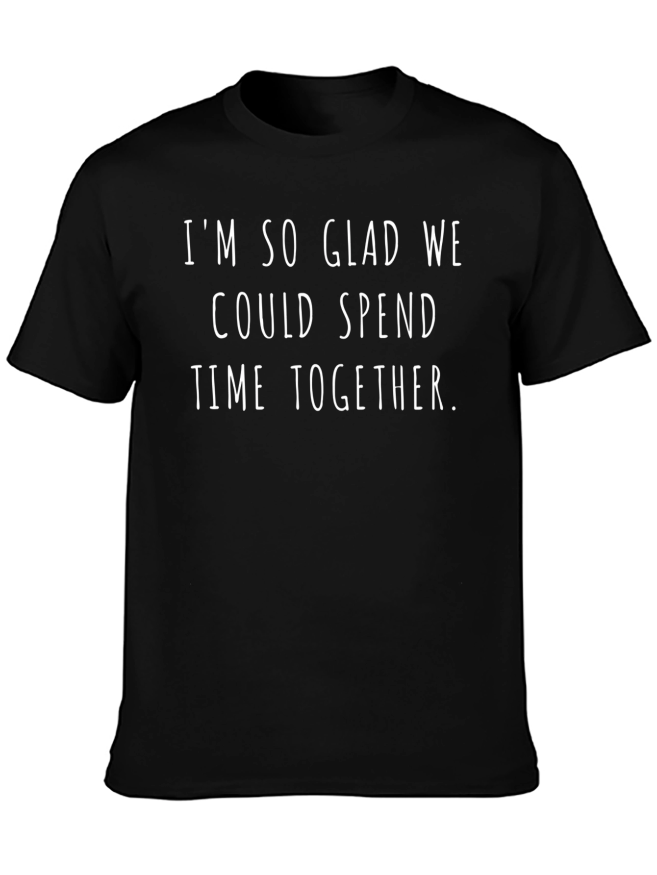 Humorous Time Together Graphic Tee - Black