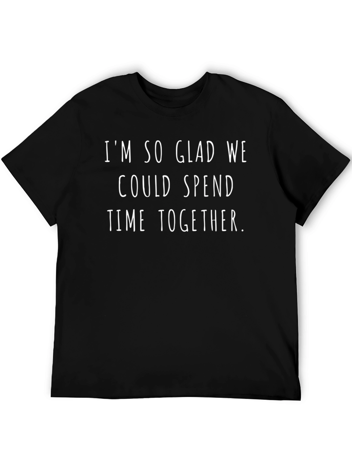 Humorous Time Together Graphic Tee - Black