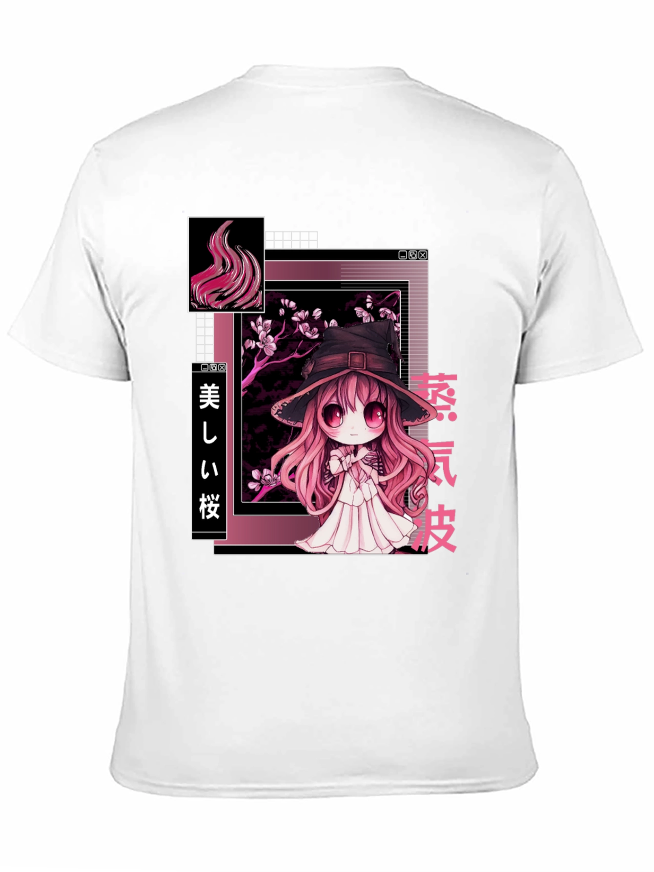 Anime Witch Graphic Tee - Stylish Black T-Shirt